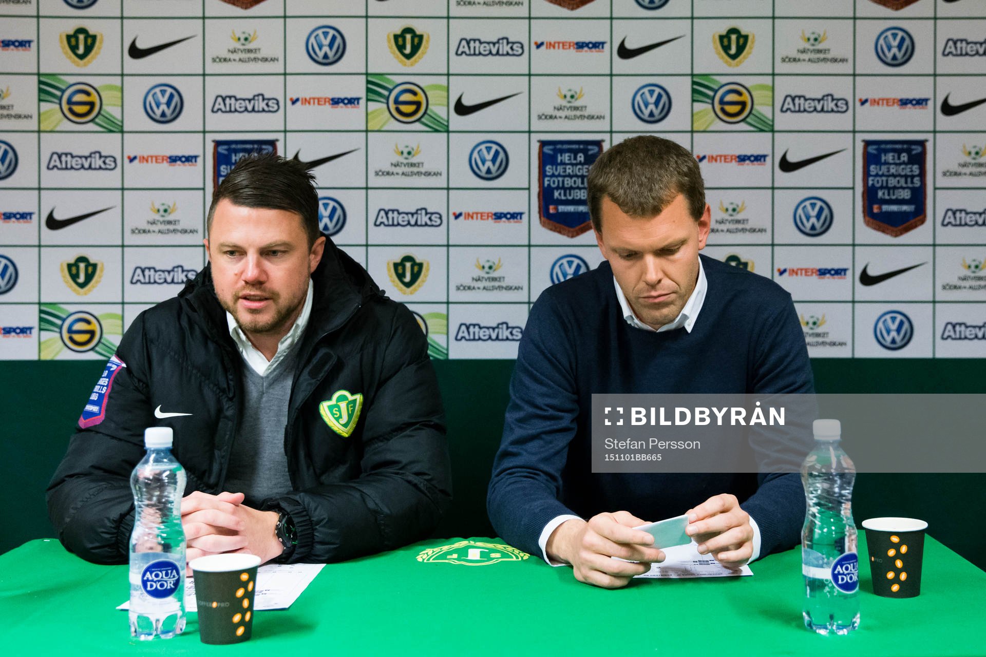 Jönköpings tränare Jimmy Thelin och Utsiktens tränare