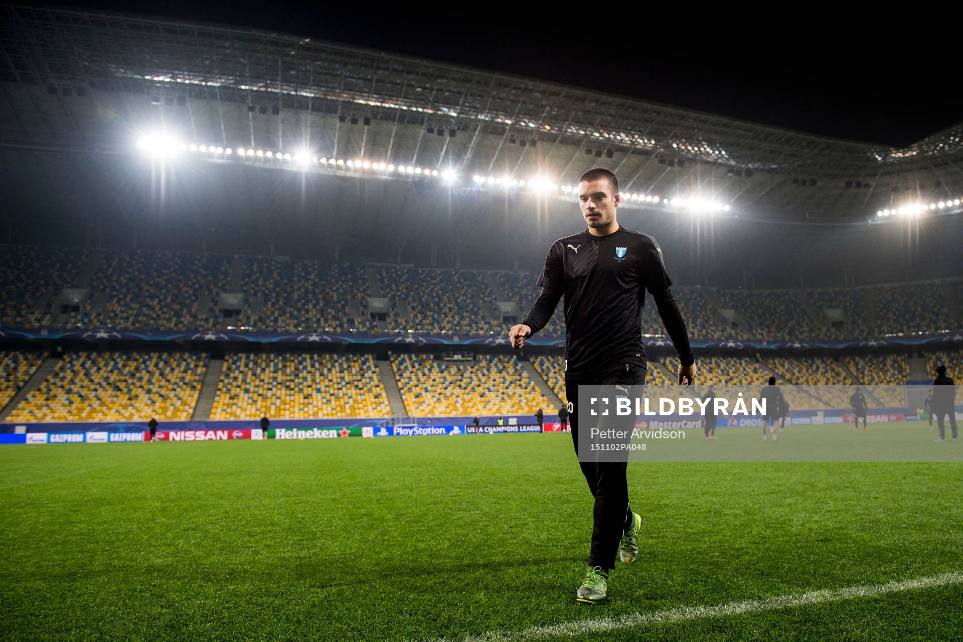 Malmö FFs Vladimir Rodic under en träning inför fotbollsmatchen i Champions League den 2 november 2015 i Lviv.