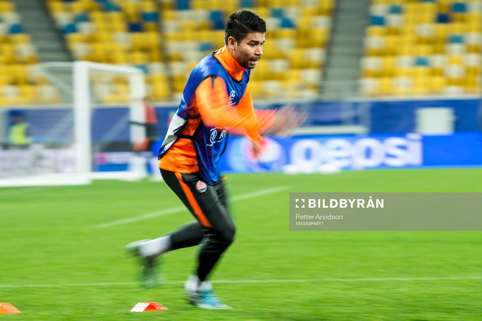 Shakhtar Donetsks Eduardo under en träning inför fotbollsmatchen i Champions League den 2 november 2015 i Lviv.