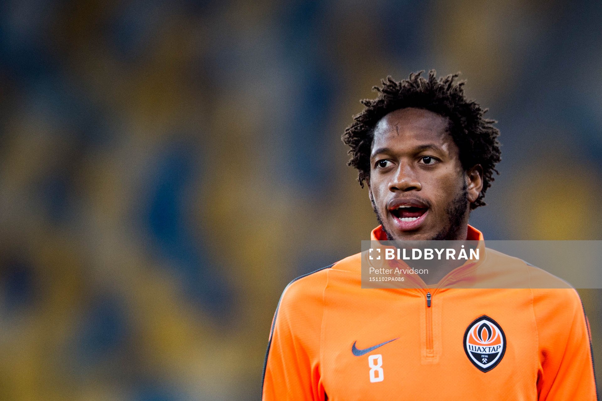 Shakhtar Donetsks Fred under en träning inför fotbollsmatchen i Champions League den 2 november 2015 i Lviv.
