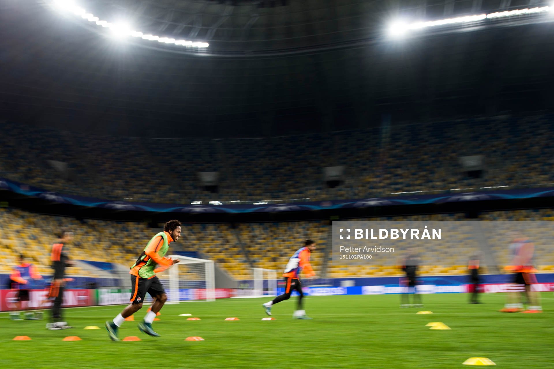 Shakhtar Donetsks Fred under en träning inför fotbollsmatchen i Champions League den 2 november 2015 i Lviv.