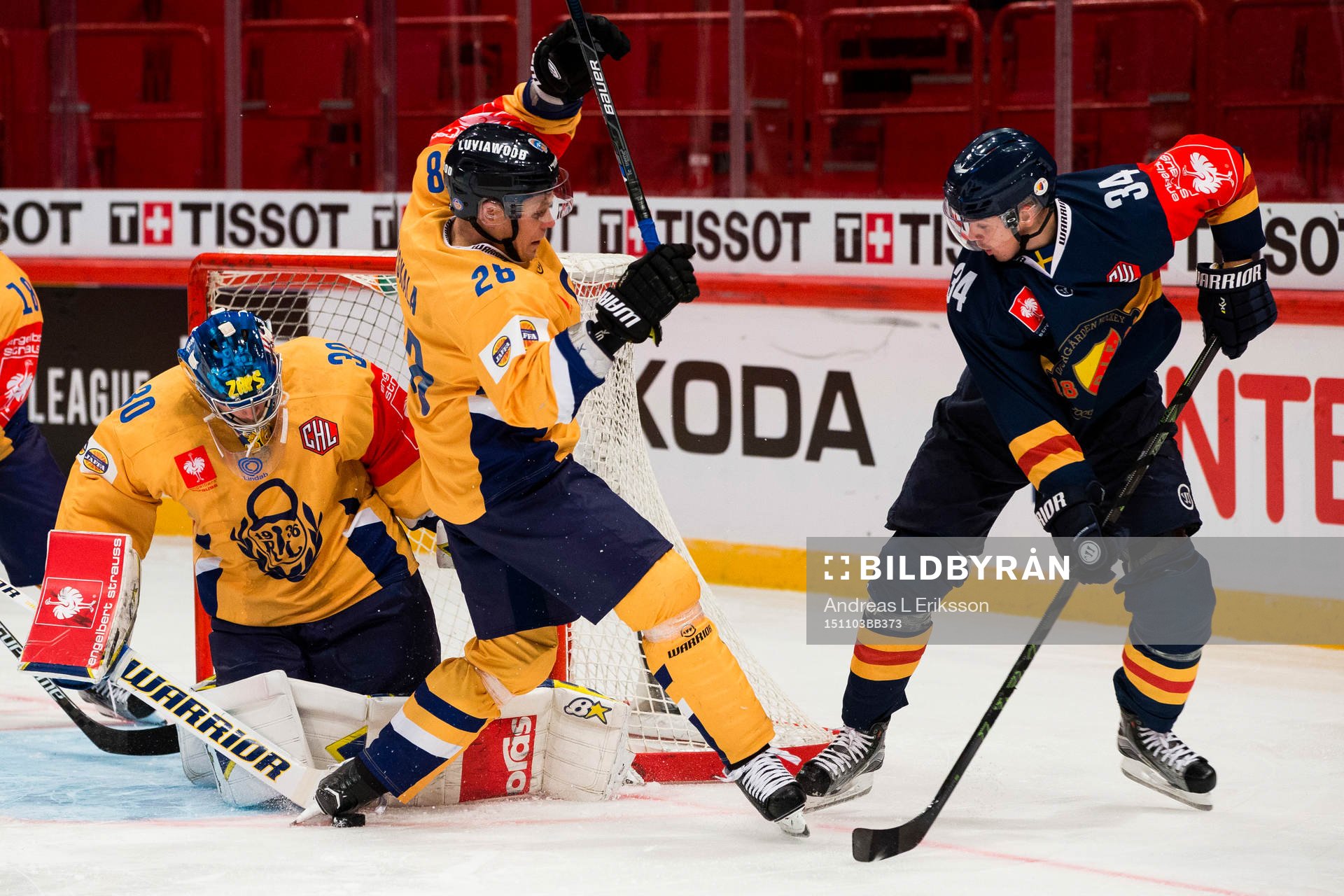 Lukko Raumas målvakt Ryan Zapolski och Janne Niskala