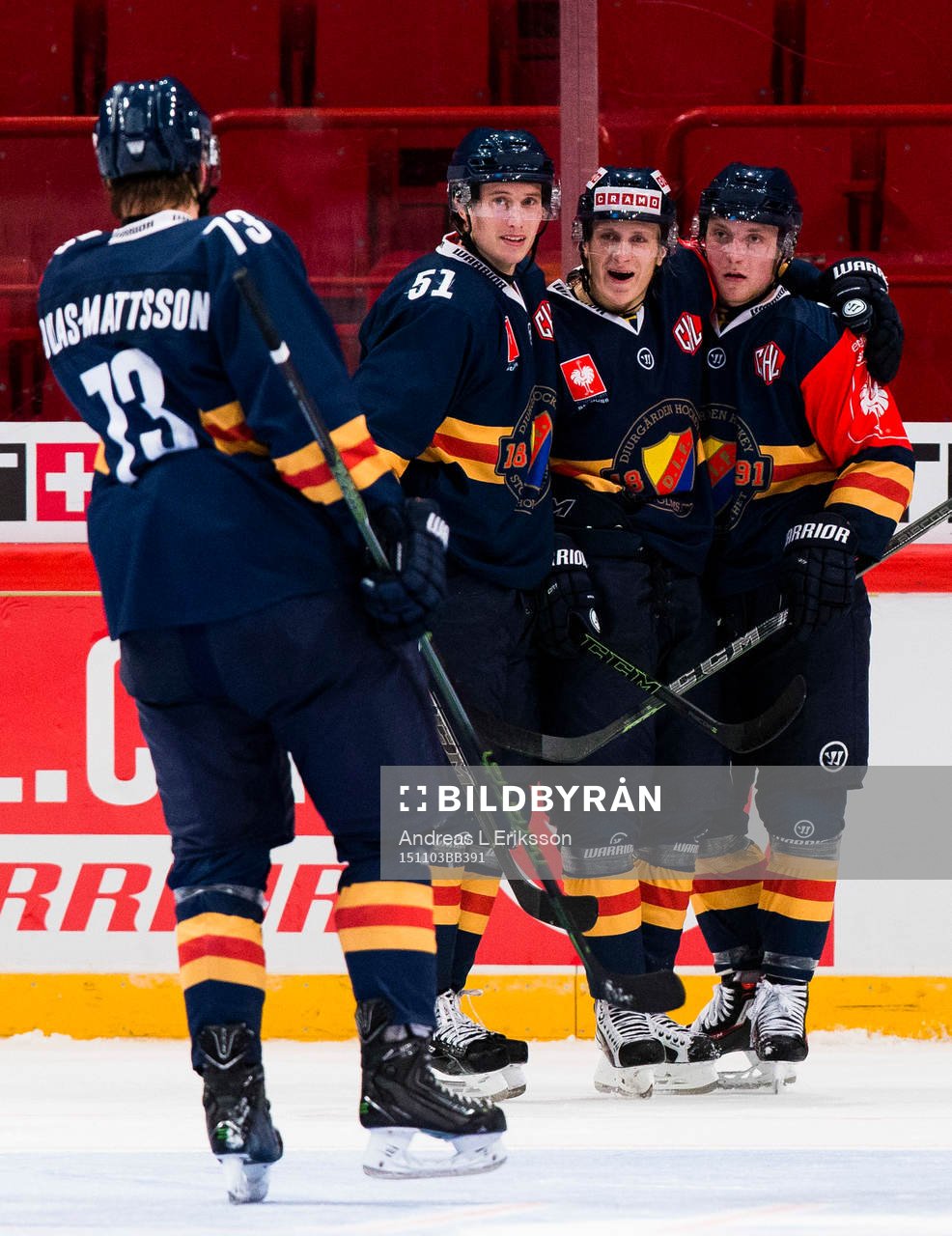Djurgårdens Linus Hultström (h) jublar