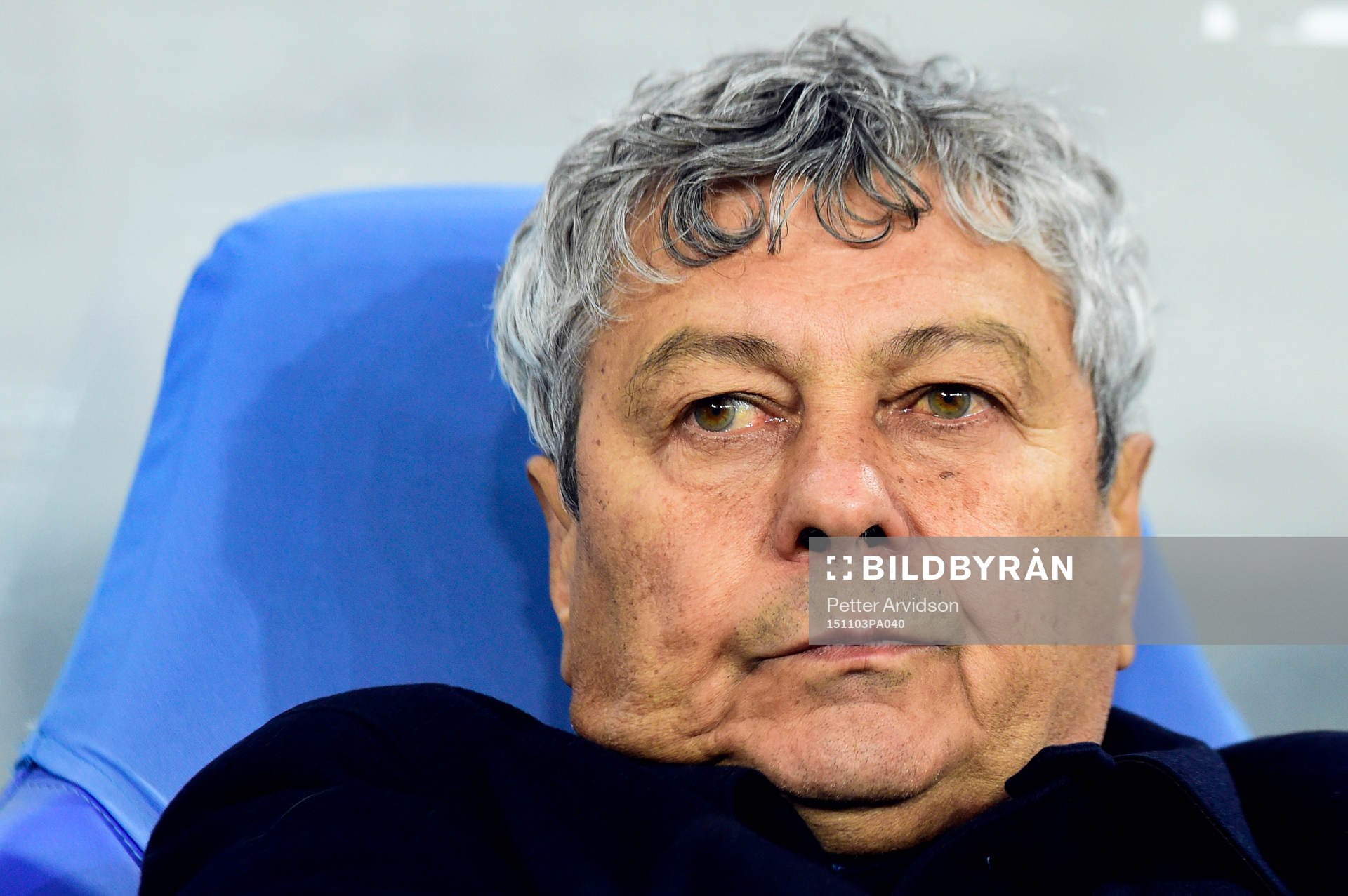 Shakhtar Donetsks tränare Mircea Lucescu inför fotbollsmatchen i Champions League mellan Shakhtar Donetsk och Malmö FF den 3 november 2015 i Lviv.