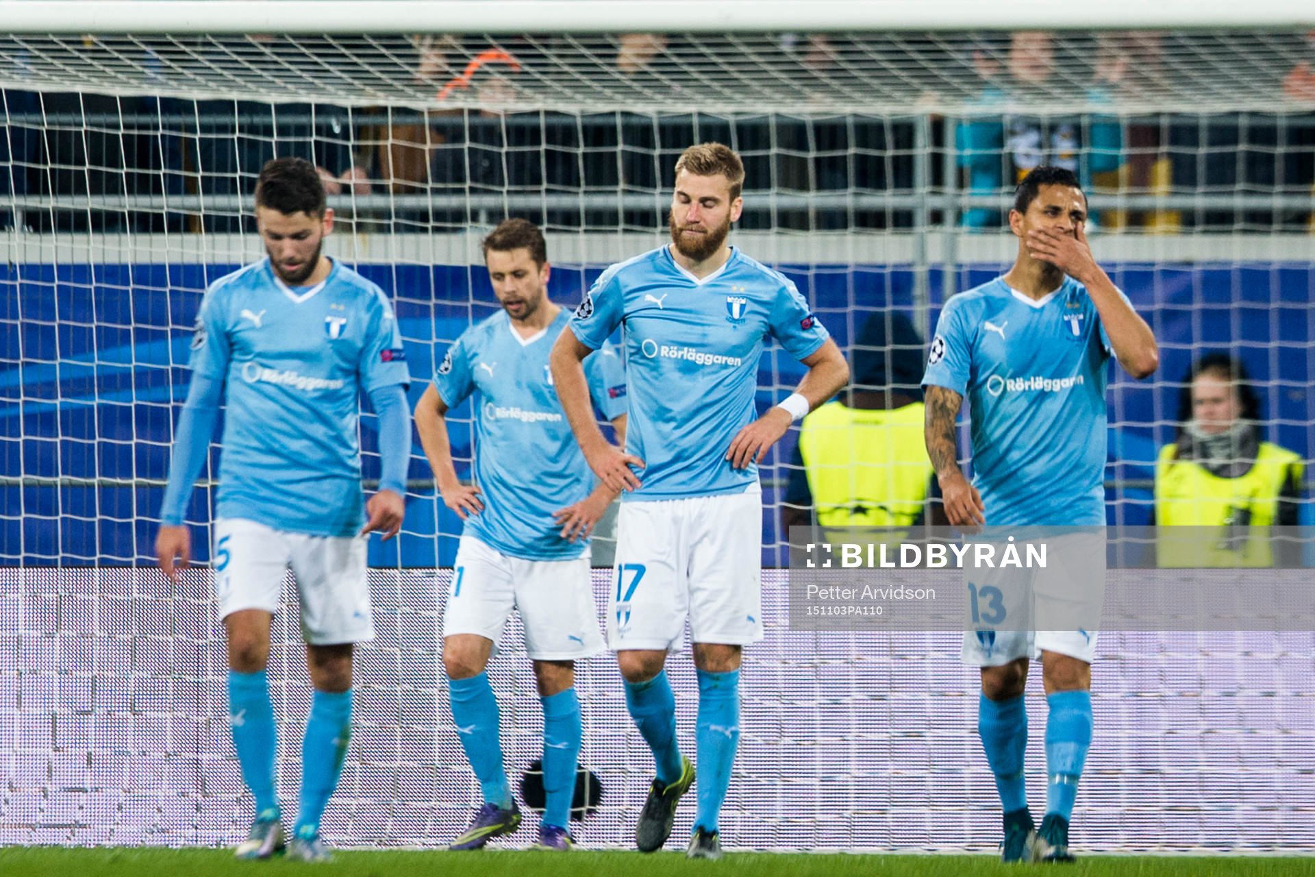 Malmö FFs Erdal Rakip, Kari Arnason, Rasmus Bengtsson och