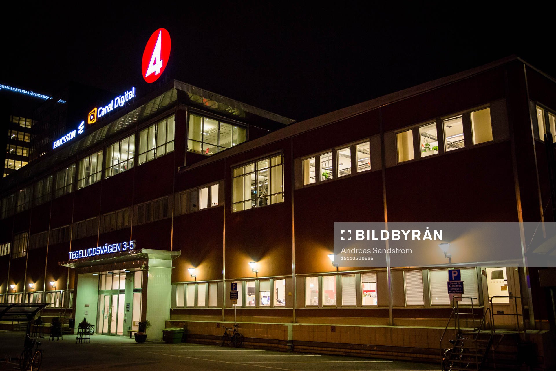 Generell vy utanför TV4-huset på Gärdet