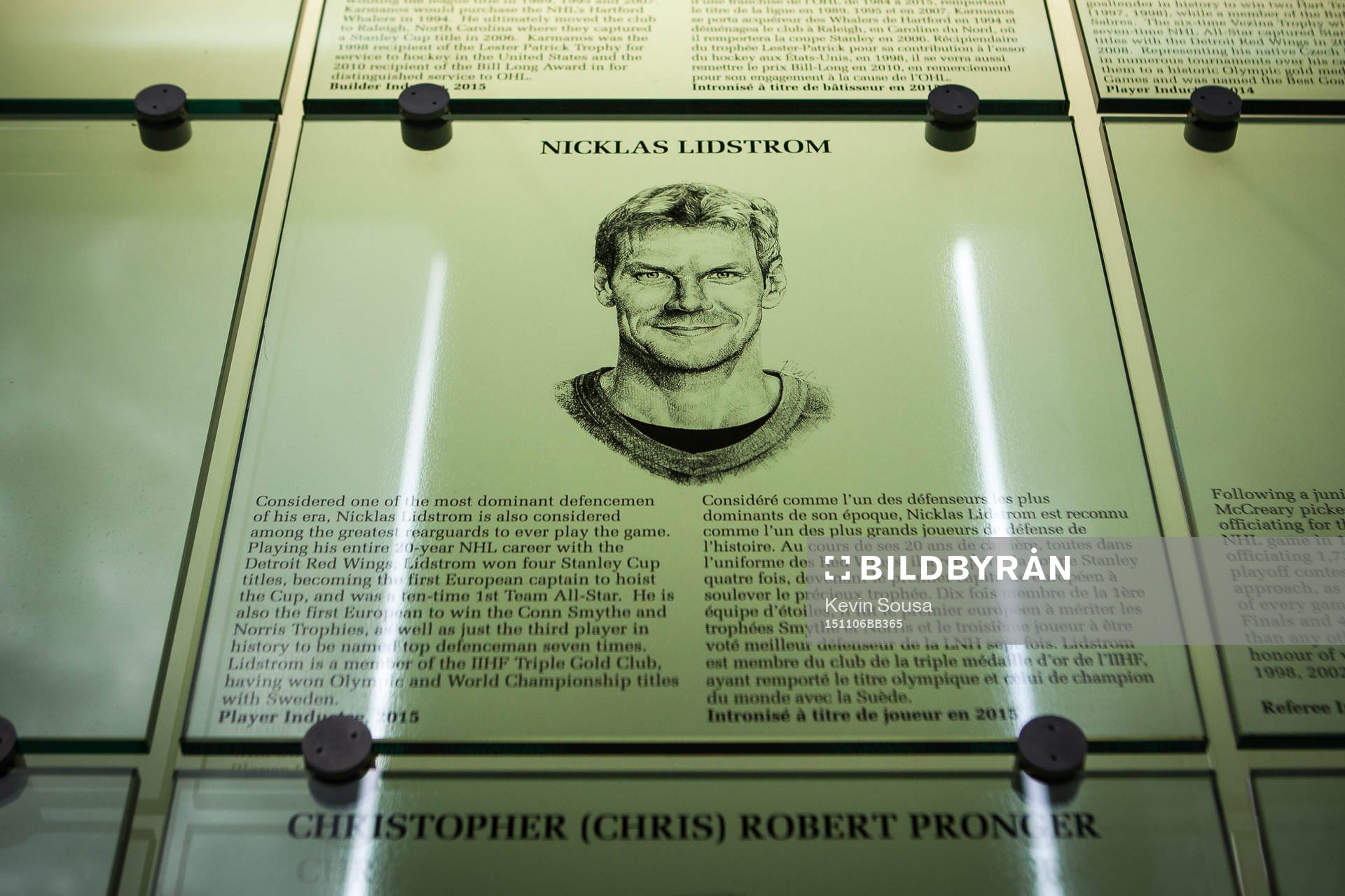 Nicklas Lidstrom's plaque in The Ice Hockey Hall of Fame 06