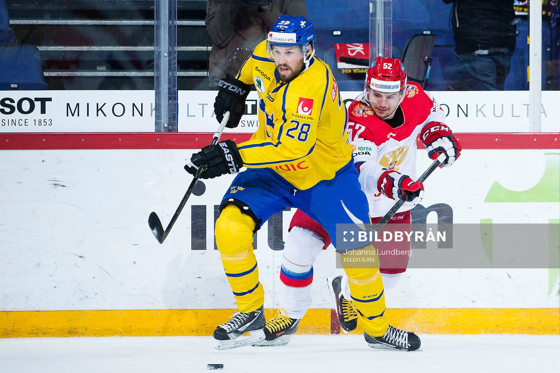 Sveriges Dick Axelsson och Rysslands Sergei Shirokov