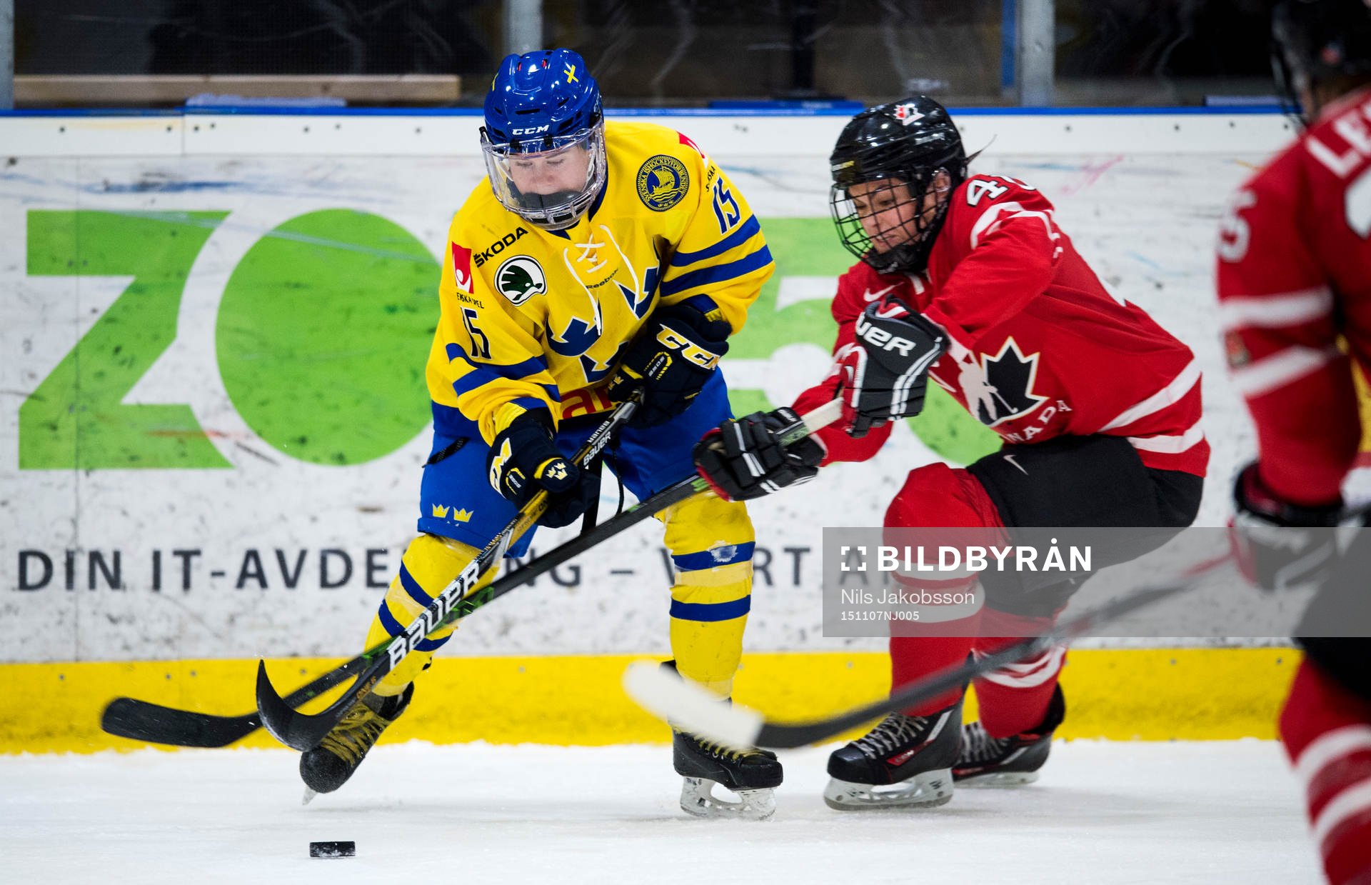 Sveriges Lisa Johansson och Kanadas Blayre Turnbull