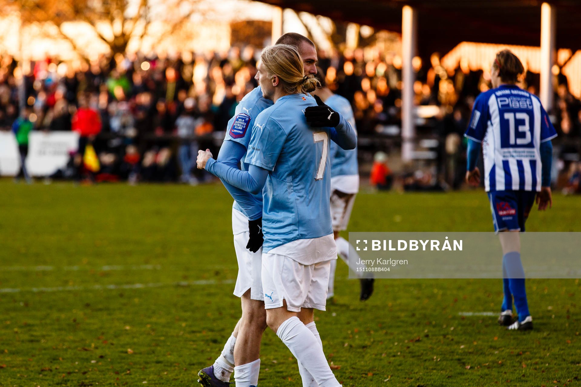 Malmö FFs Jo Inge Berget och Malmö FFs Simon Kroon jublar