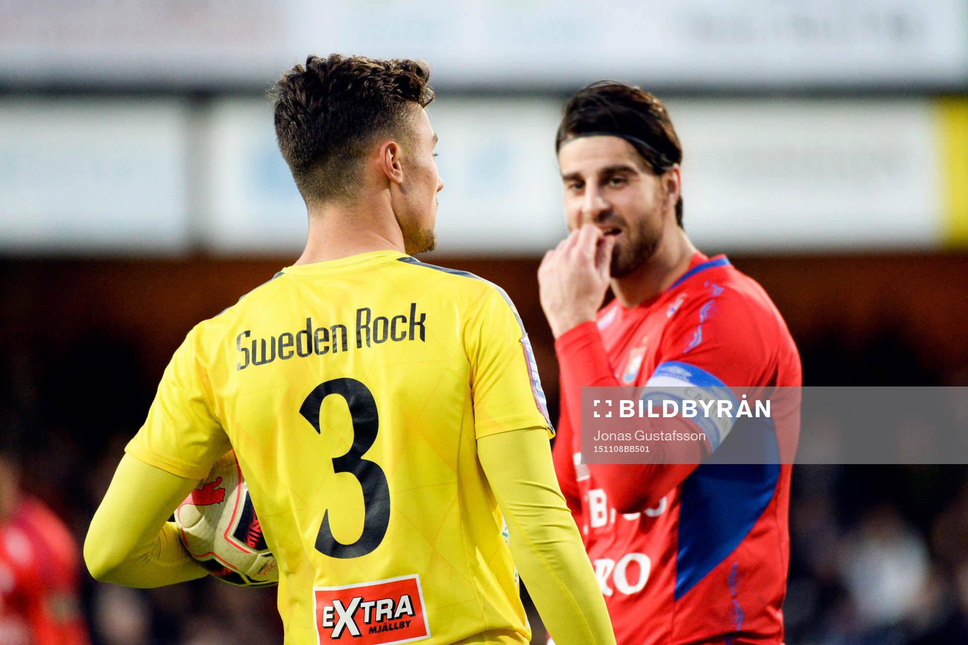 Mjällbys Armin Aganovic och Örgrytes George Mourad