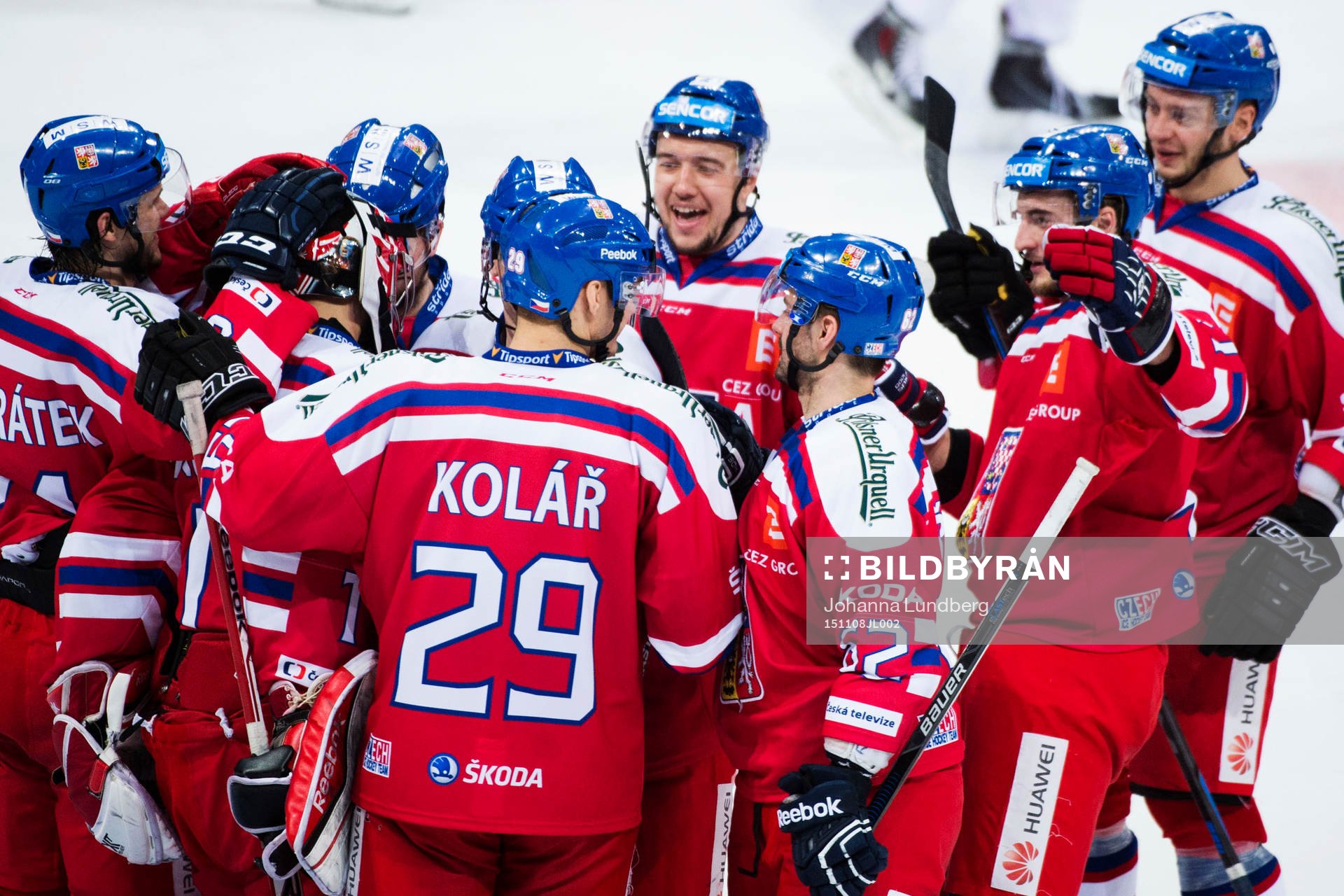 Tjeckiens spelare jublar