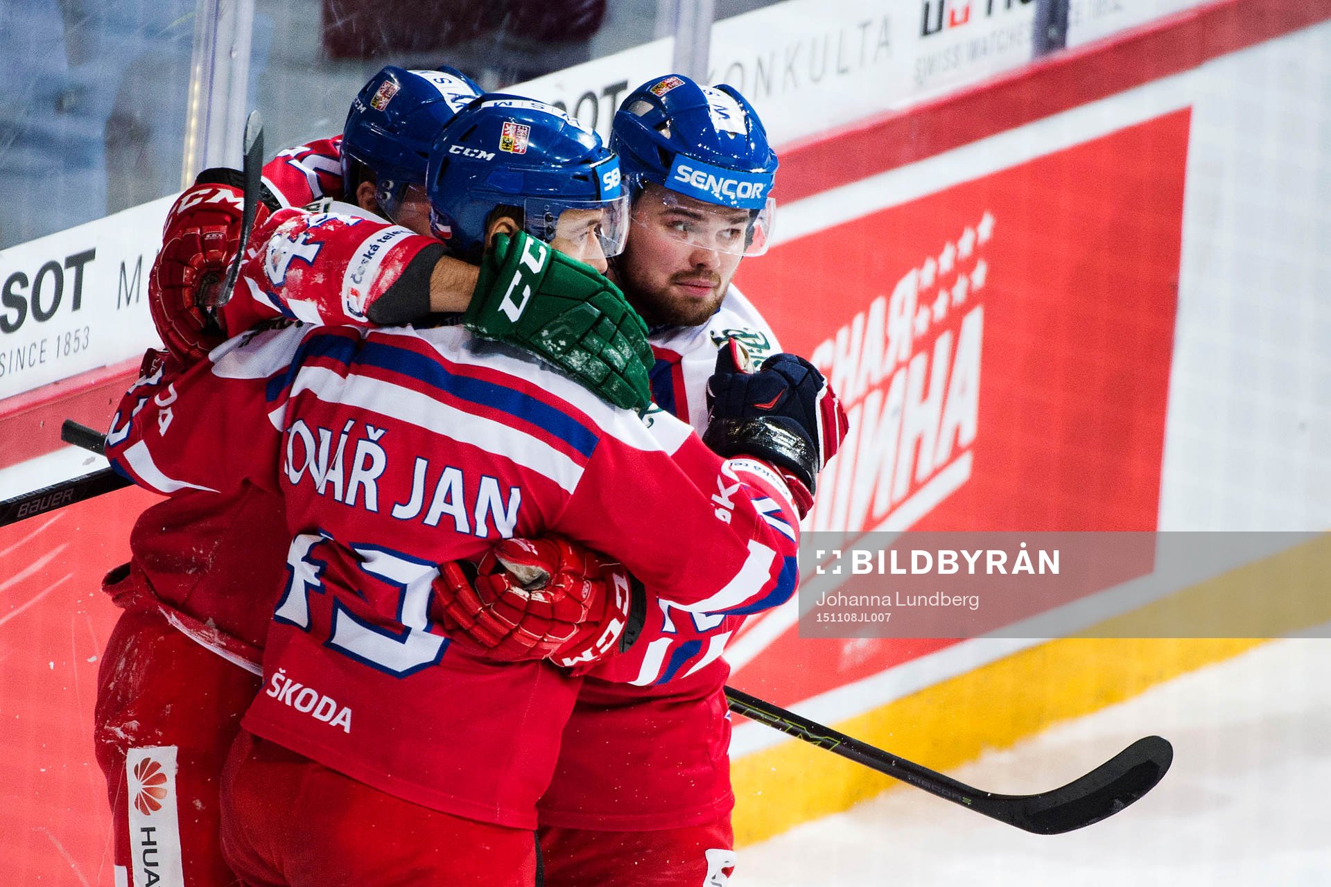 Tjeckiens spelare jublar