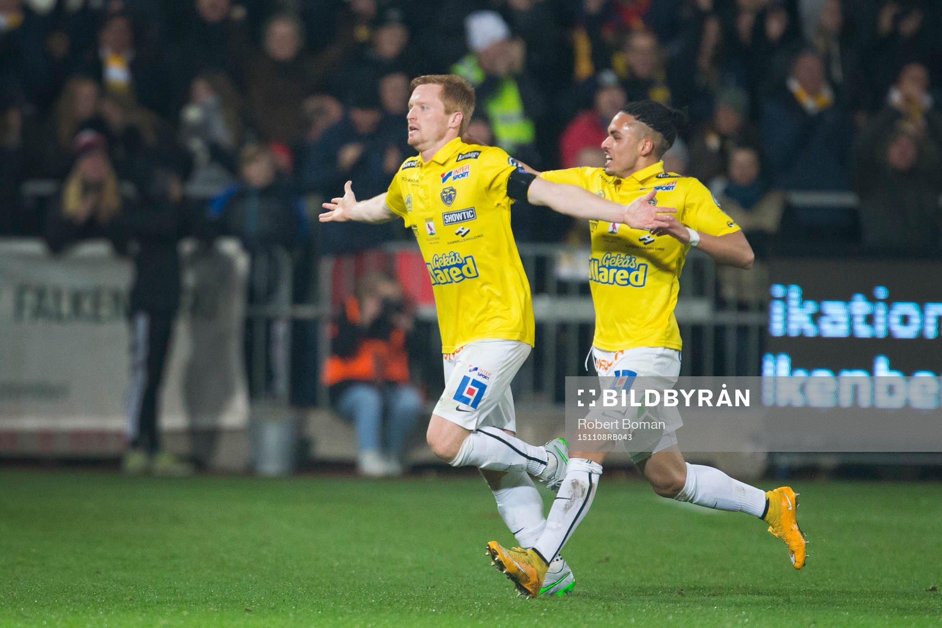 Falkenbergs Dan Keat och Alexander Jakobsen jublar