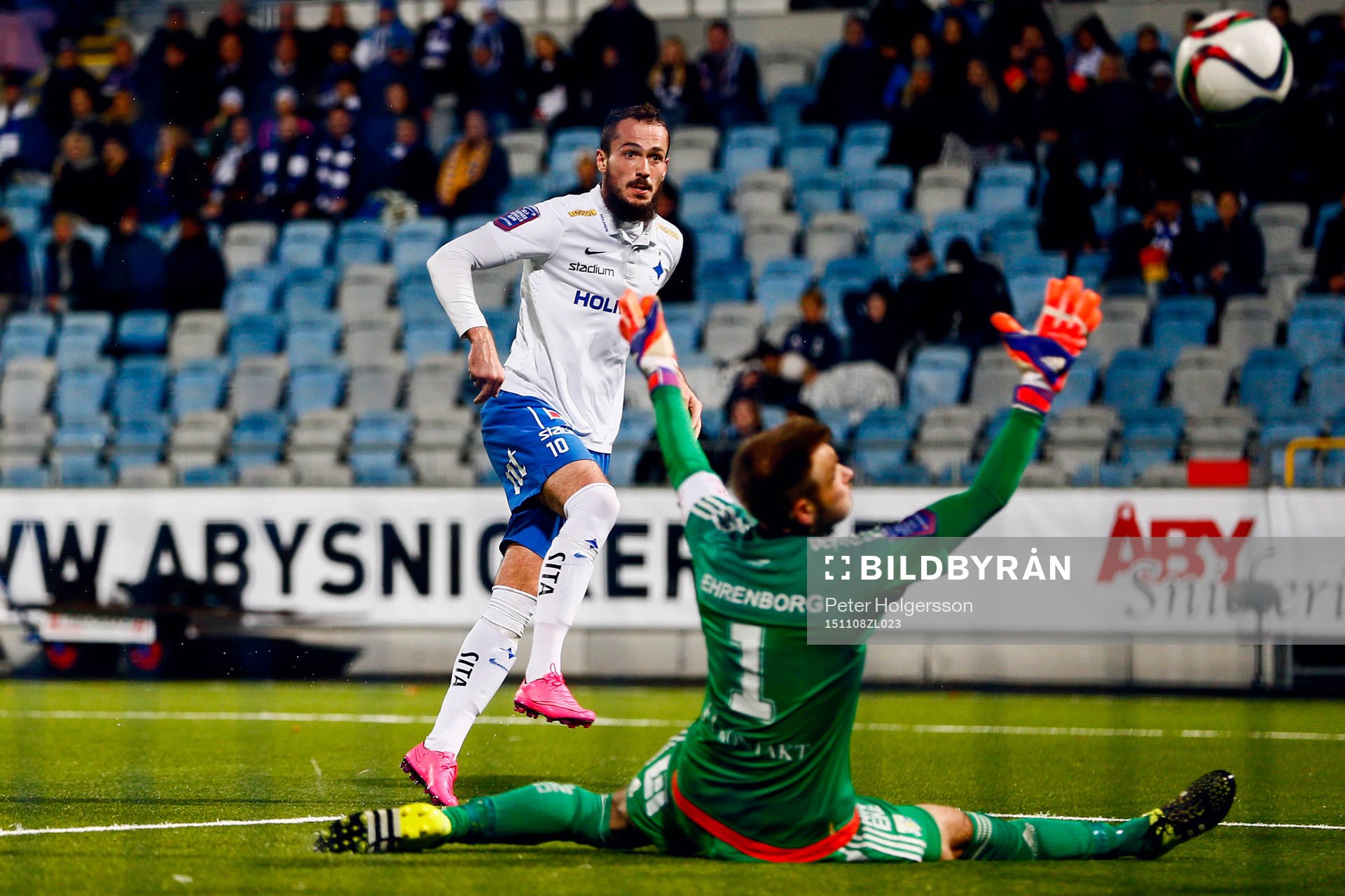 Bortdömt mål av Norrköpings Emir Kujovic pga offside
