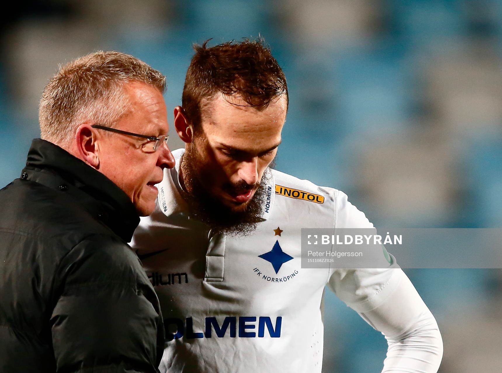 Norrköpings tränare Jan Andersson och Emir Kujovic