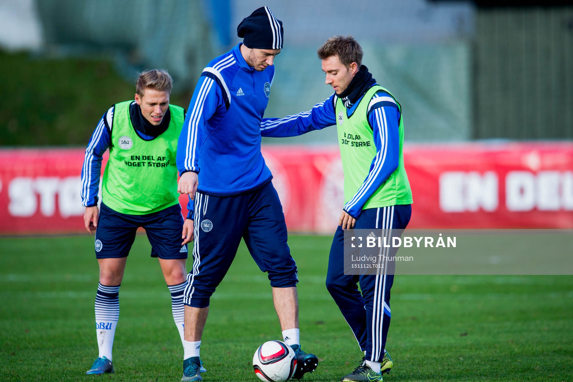 Danmarks Nicklas Bendtner och Christian Eriksen