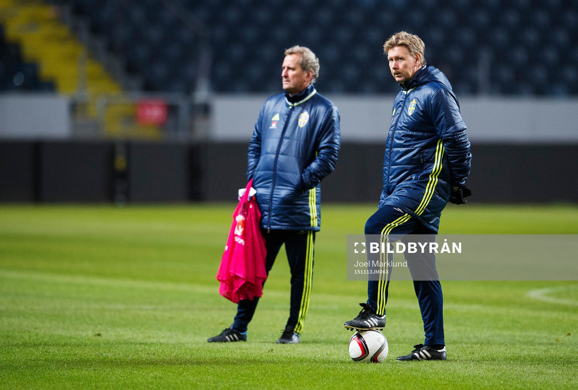 Erik Hamrén, förbundskapten, och Peter Wettergren,
