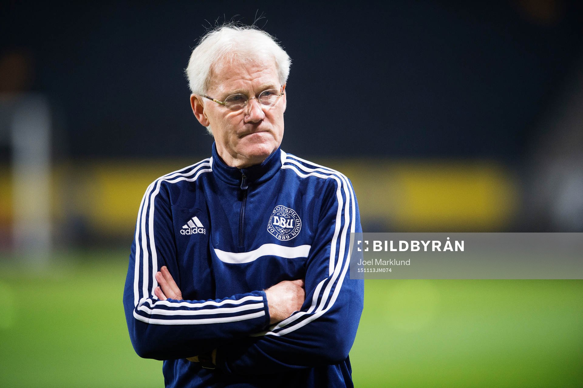 Förbundskapten Morten Olsen under Danmarks fotbollslandslags träning den 13 november 2015 i Stockholm.
