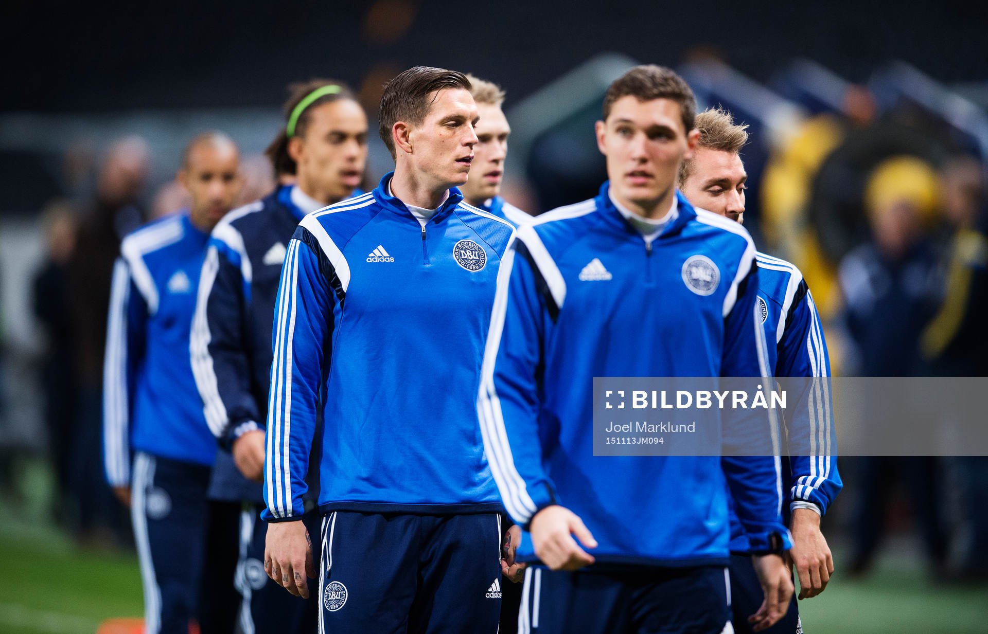 Daniel Agger under Danmarks fotbollslandslags träning den 13 november 2015 i Stockholm.