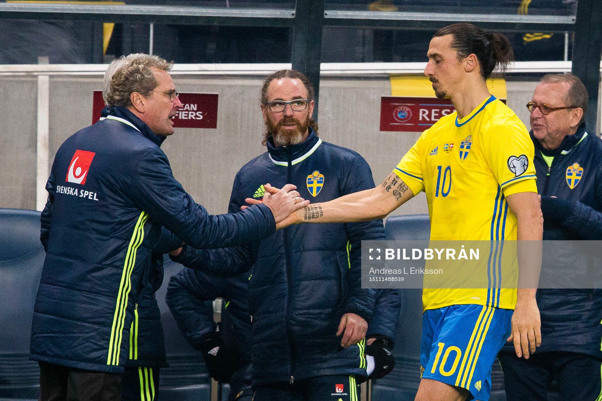 Sveriges förbundskapten Erik Hamrén och Sveriges Zlatan
