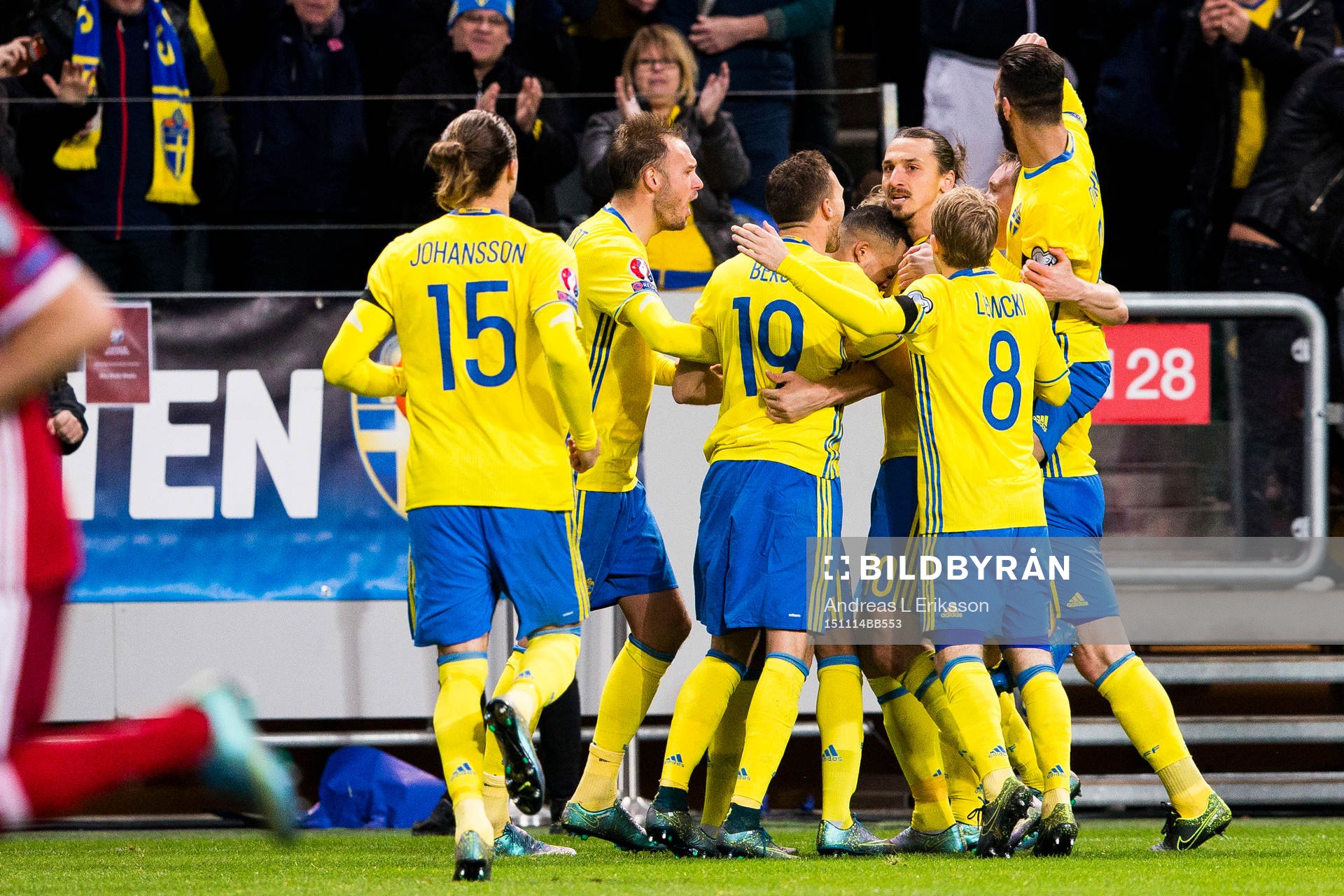 Sveriges Erik Johansson, Andreas Granqvist, Marcus Berg,