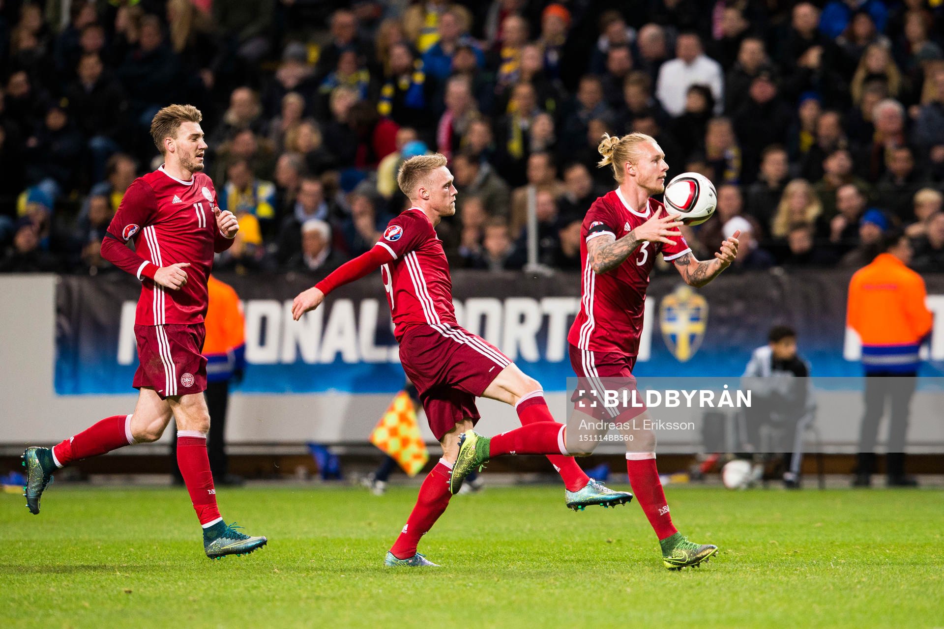 Danmarks Nicklas Bendtner, Nicolai Jörgensen och Simon