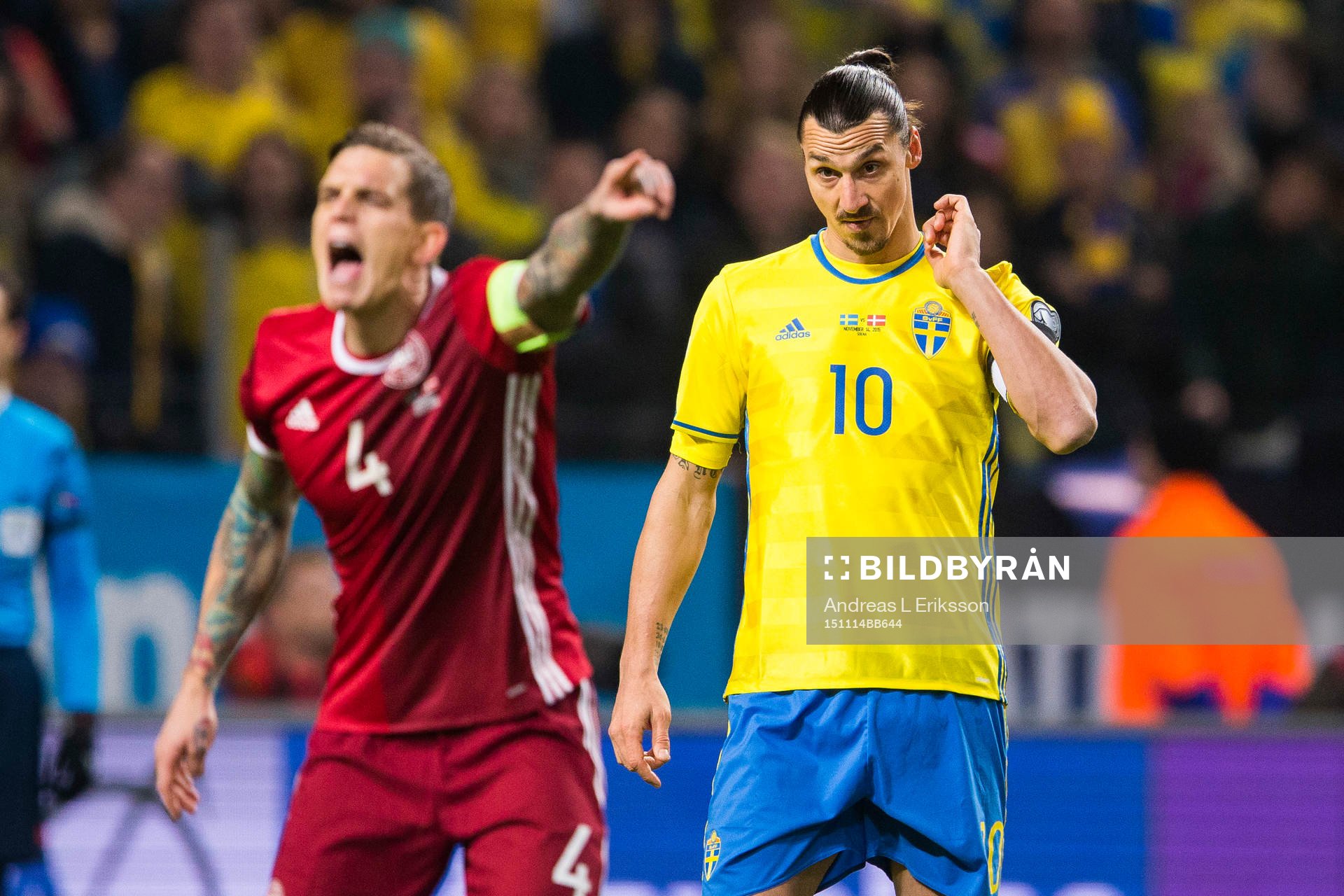 Danmarks Daniel Agger och Sveriges Zlatan Ibrahimovic