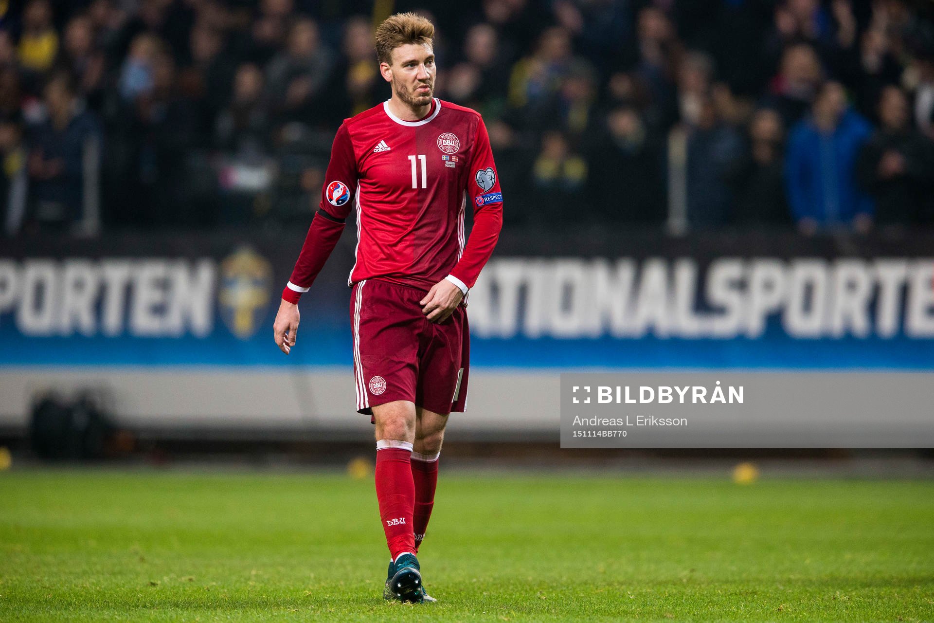 Danmarks Nicklas Bendtner ser deppig ut