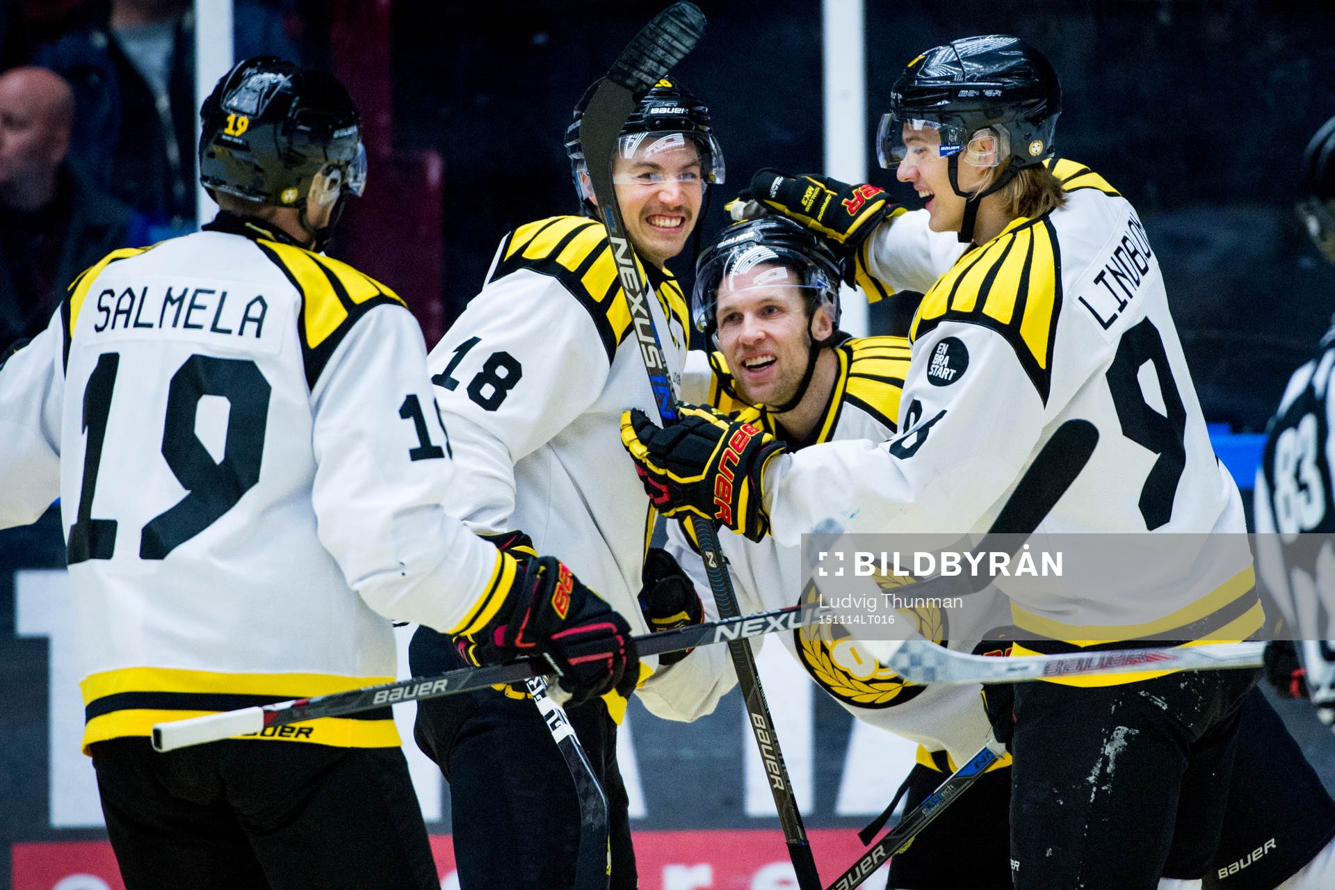 Brynäs spelare firar Greg Scott gjort 0-1