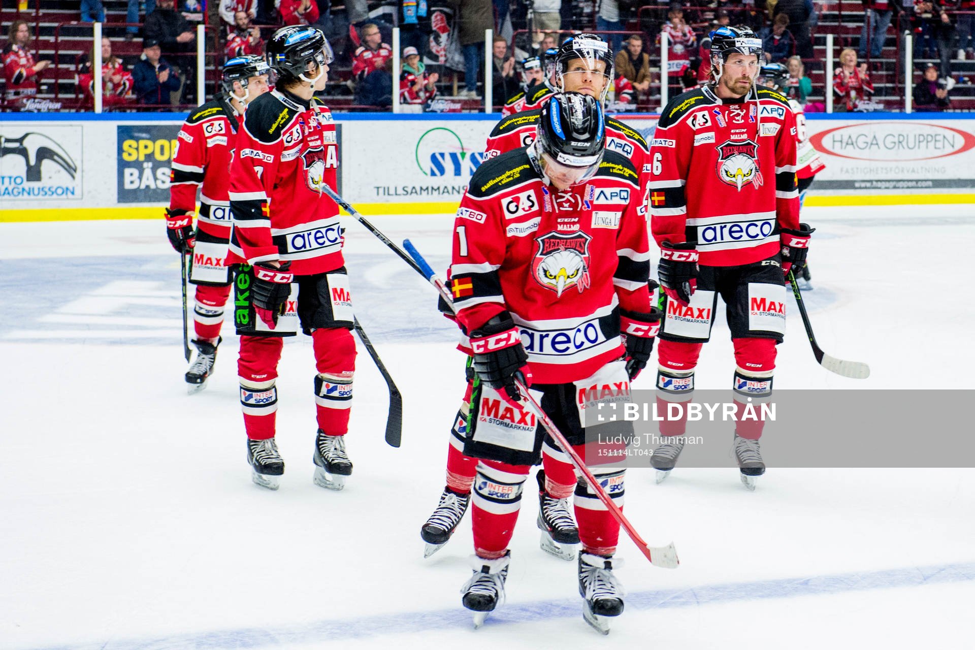 Malmö Redhawks spelare deppar
