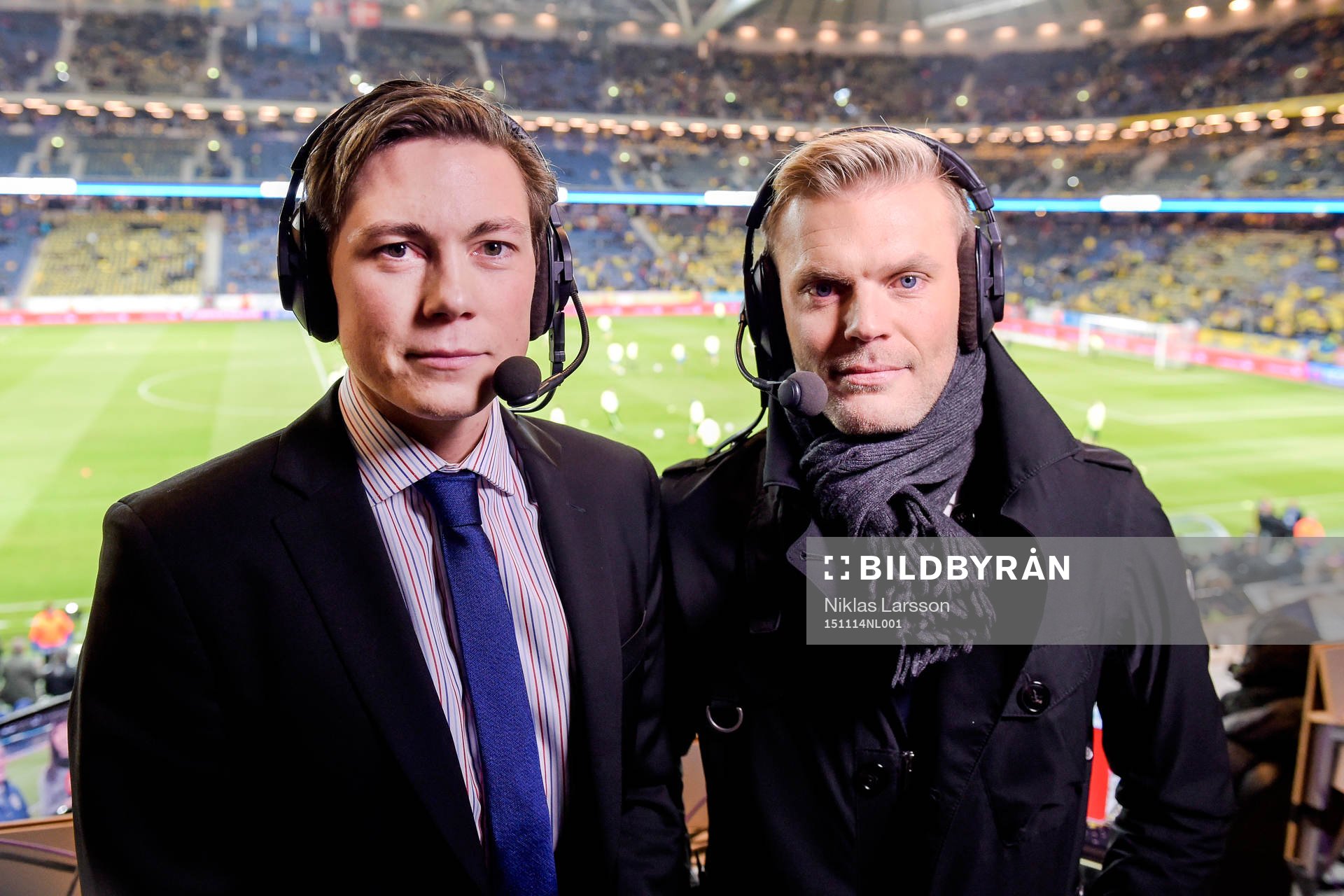 Kanal 5s kommentatorer Niklas Jarelind och Johan Arneng
