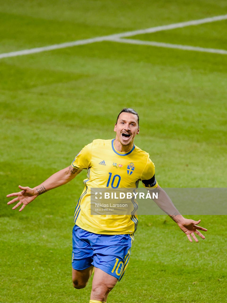 Sveriges Zlatan Ibrahimovic jublar