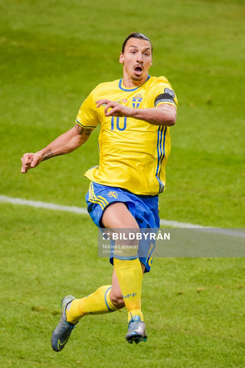 Sveriges Zlatan Ibrahimovic jublar