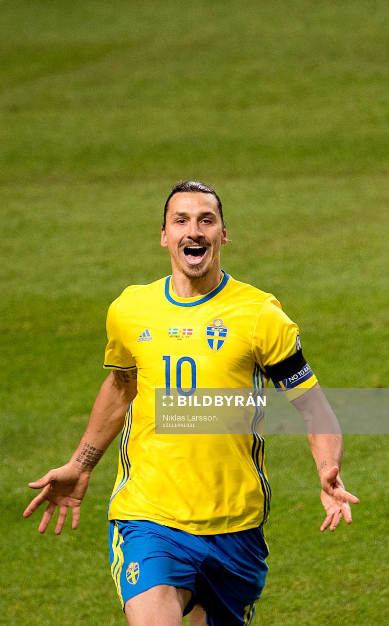 Sveriges Zlatan Ibrahimovic jublar