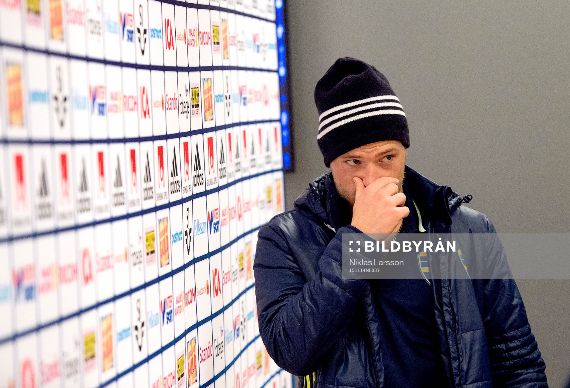 Sveriges John Guidetti i mixed zone