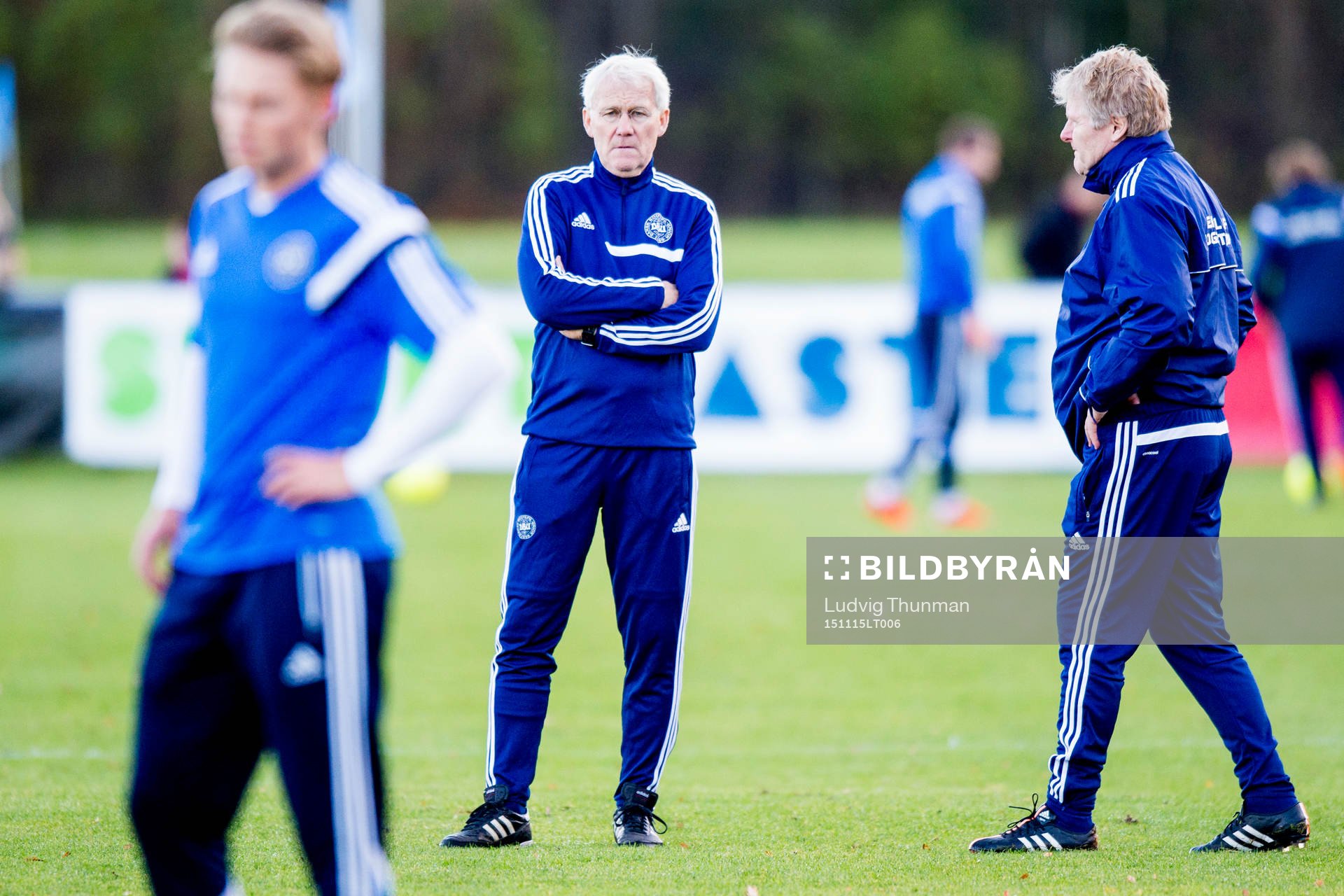 Danmarks förbundskapten Morten Olsen under en träning med Danmarks landslag i fotboll den 15 november 2015 i Helsingör. 