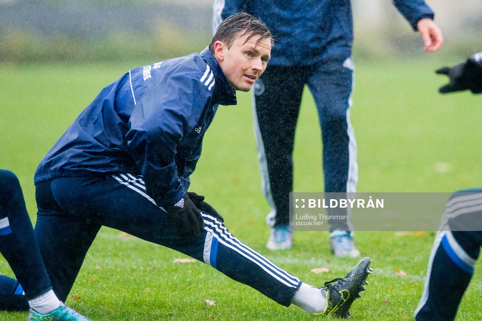 Danmarks William Kvist under en träning med Danmarks landslag i fotboll den 16 november 2015 i Helsingör. 
