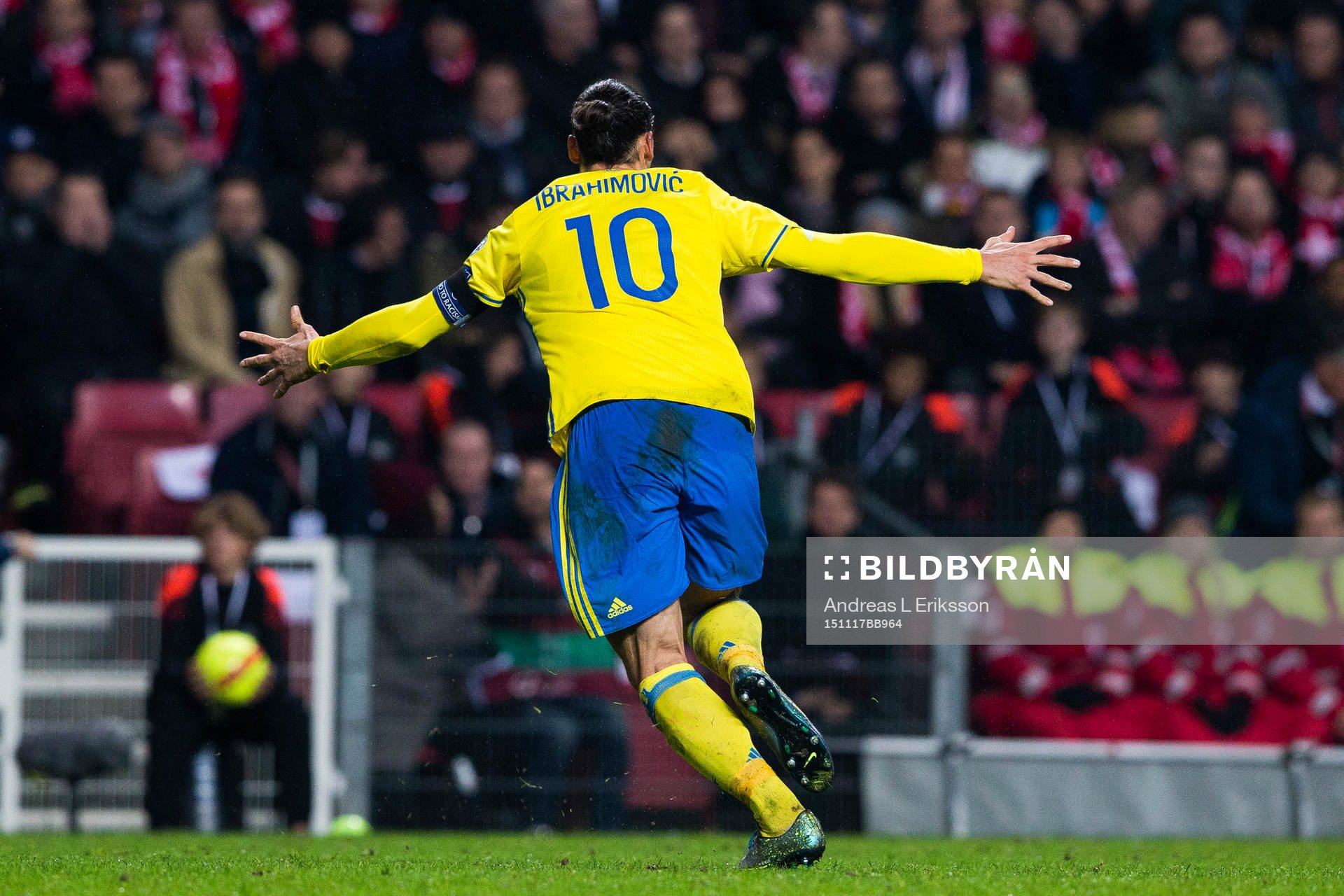 Sveriges Zlatan Ibrahimovic jublar