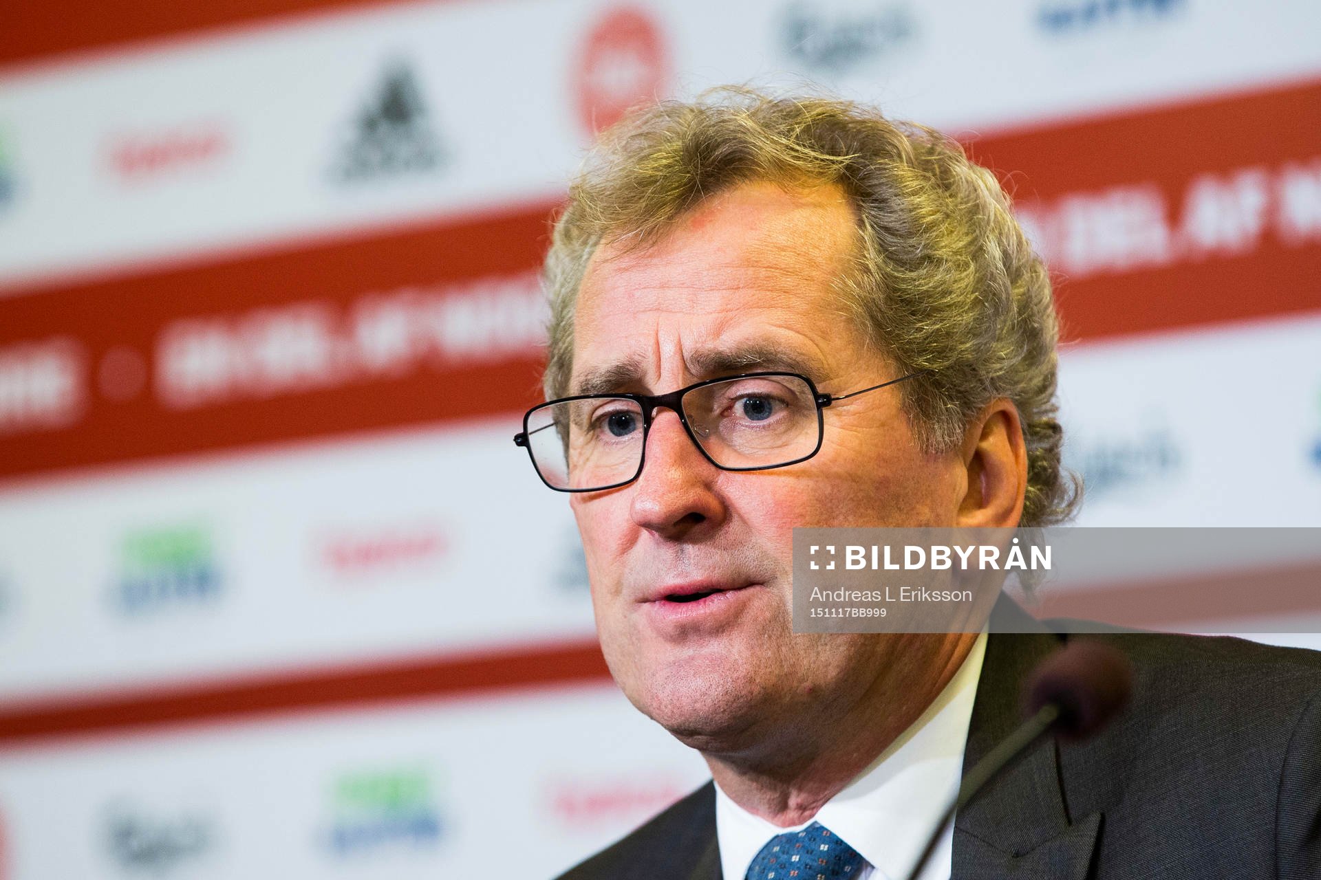 Sveriges förbundskapten Erik Hamrén på presskonferensen