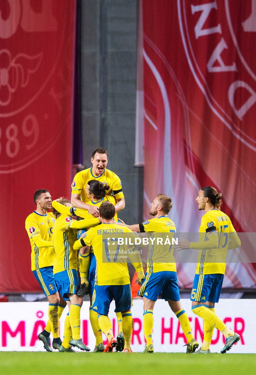Sveriges Marcus Berg, Emil Forsberg, Zlatan Ibrahimovic,