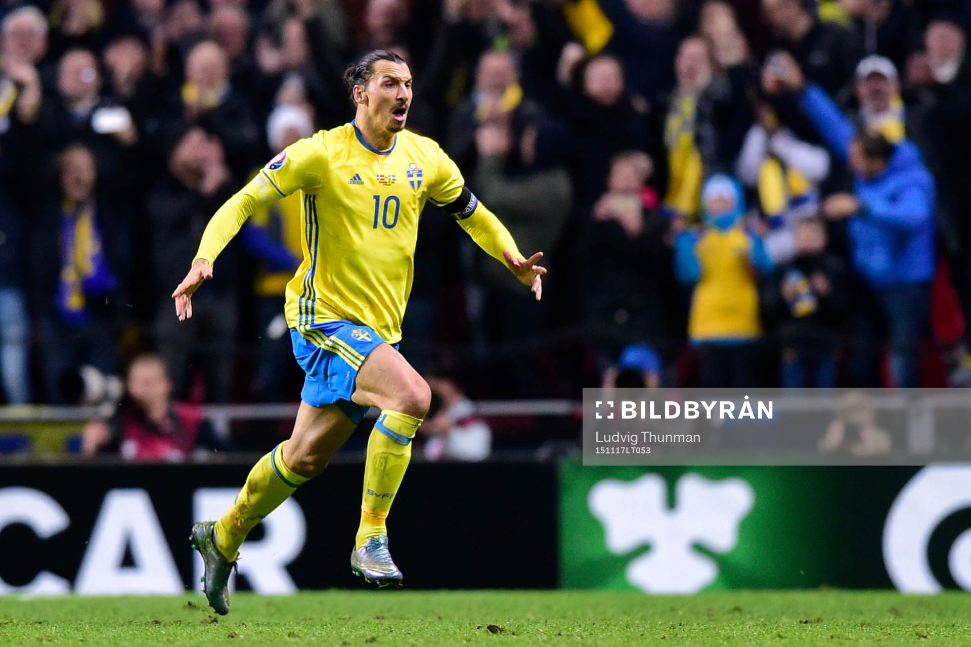 Sveriges Zlatan Ibrahimovic jublar