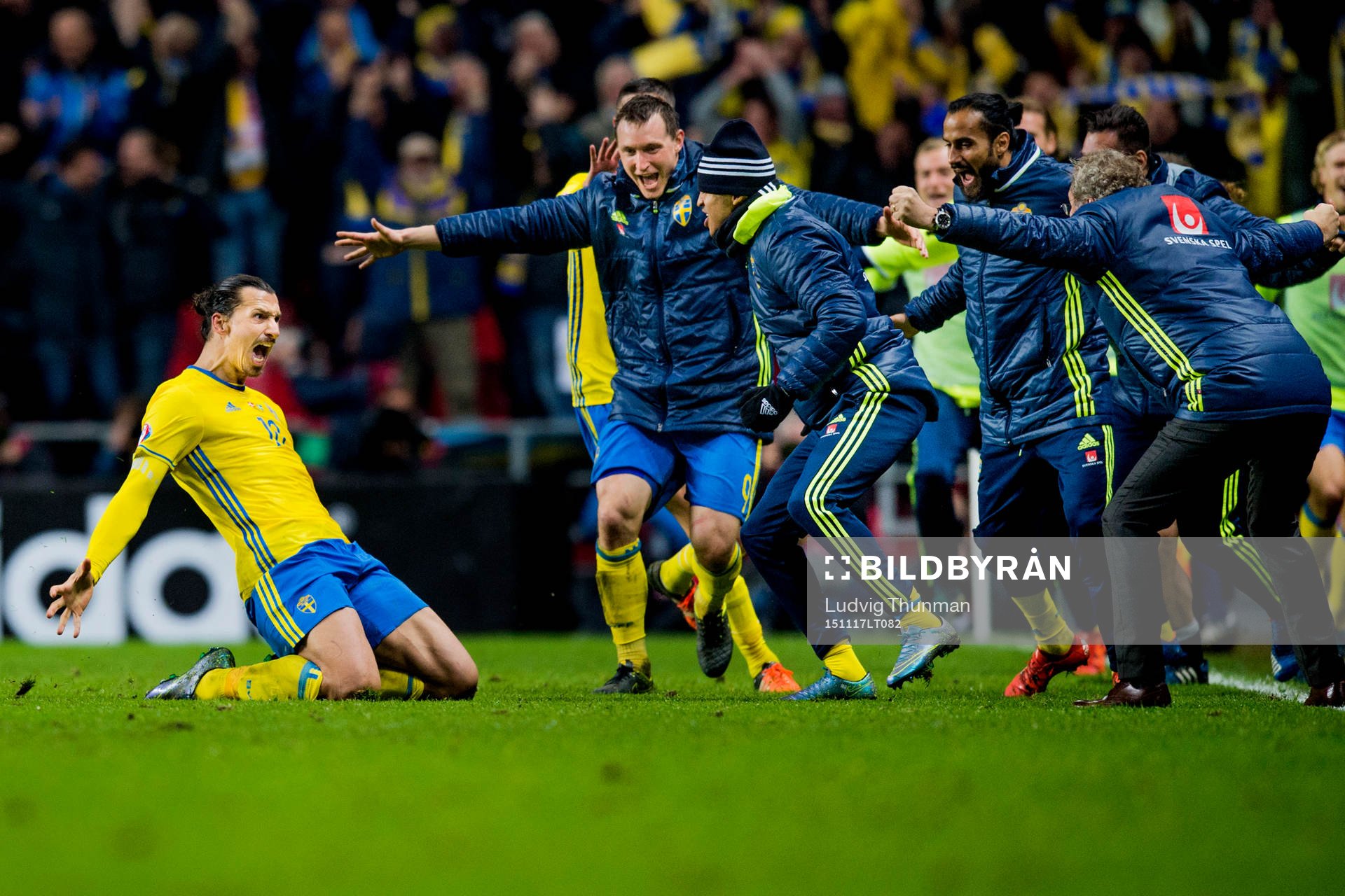 Sveriges Zlatan Ibrahimovic firar