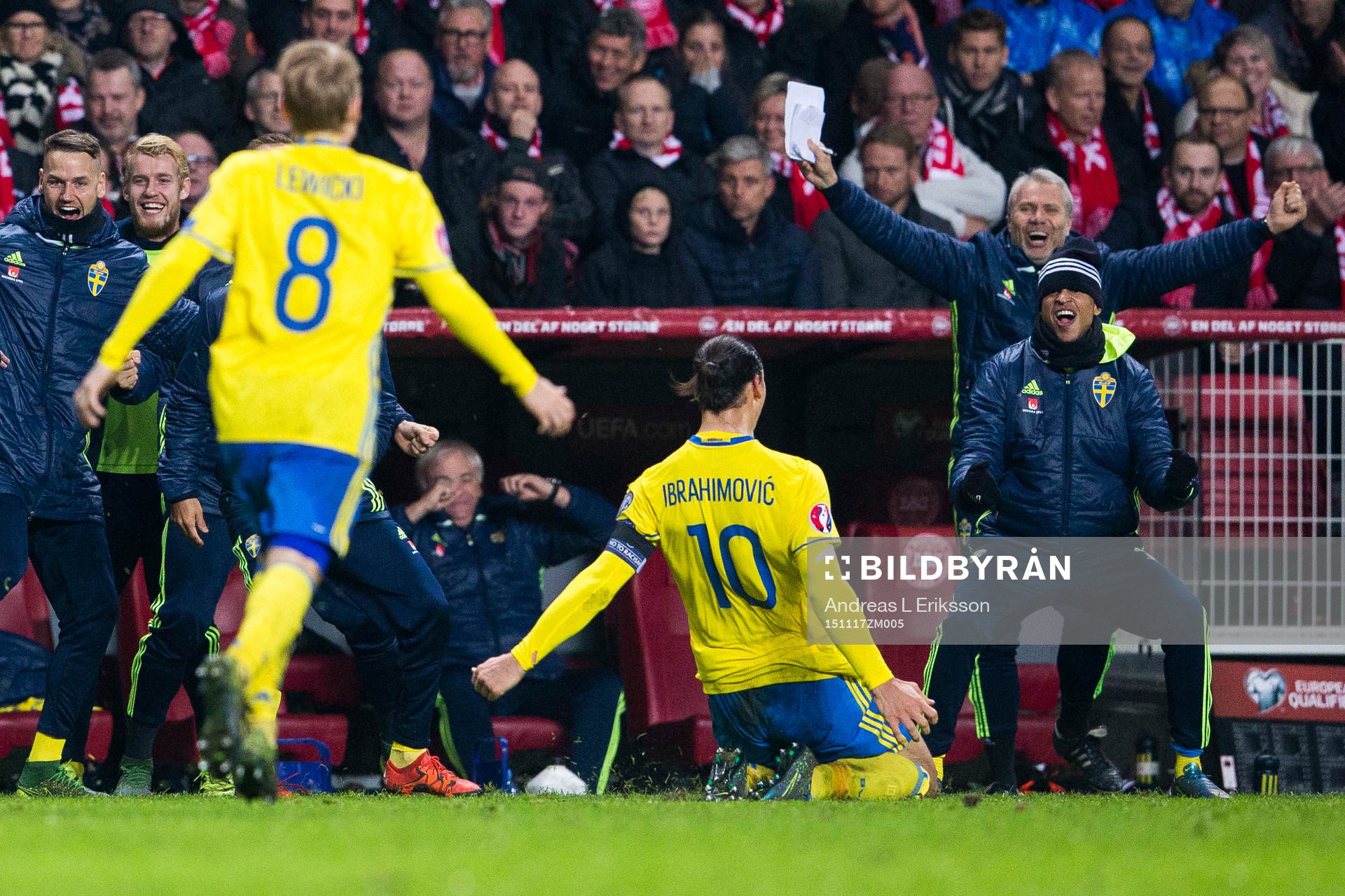 Sveriges Zlatan Ibrahimovic jublar