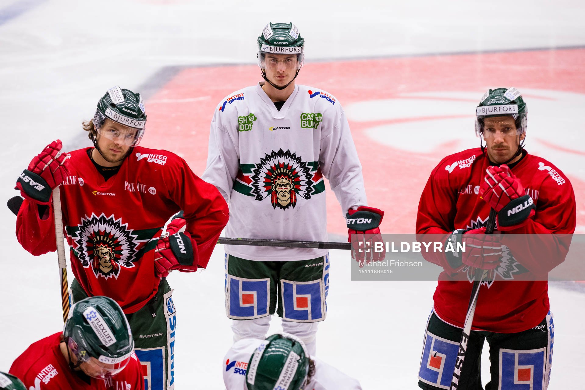 Frölundas Mats Rosseli Olsen, Johan Sundström och Joel
