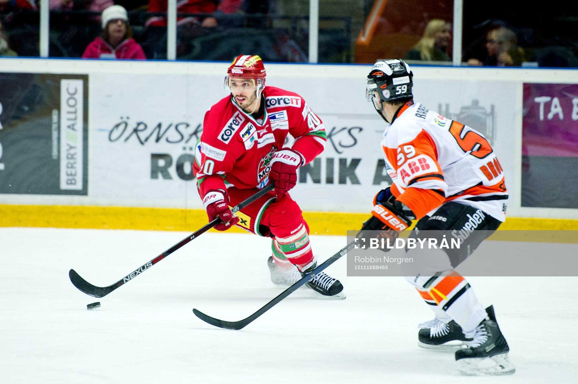 Modos Maxim Lapierre och Karlskronas Julien Brouillette