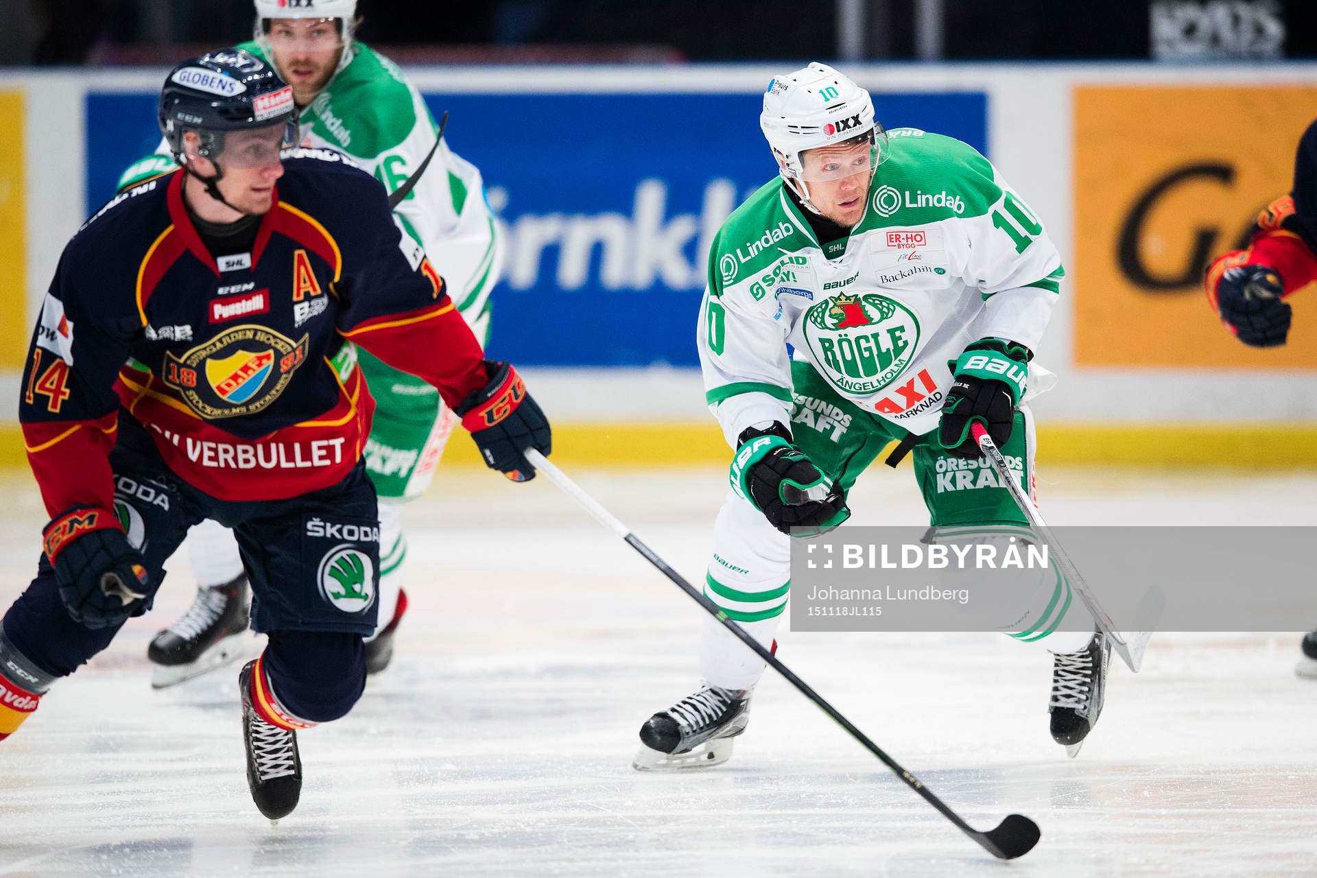 Djurgårdens Alexander Fällström och Rögles Viktor