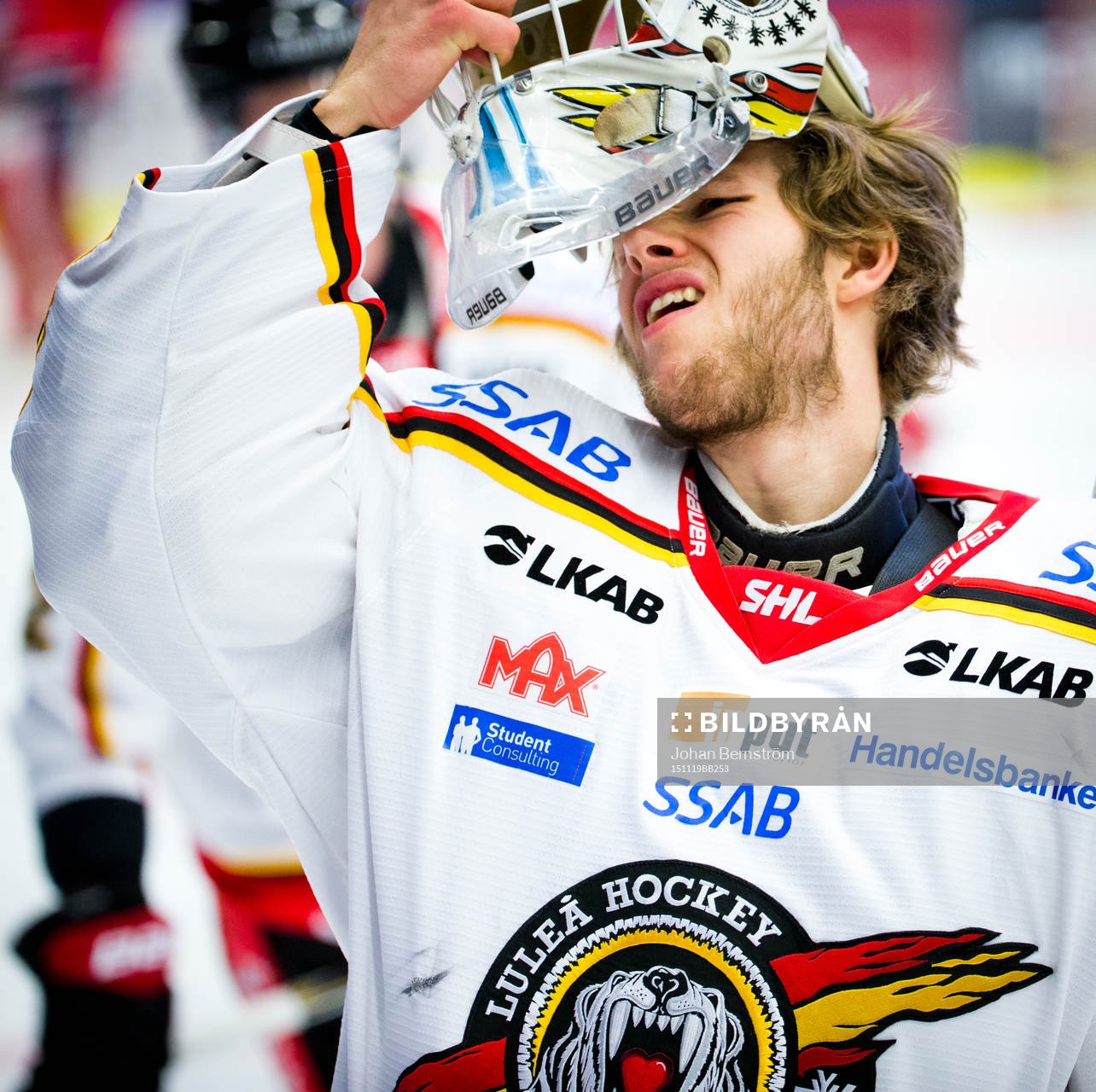 Luleås målvakt Filip Gustafsson deppar