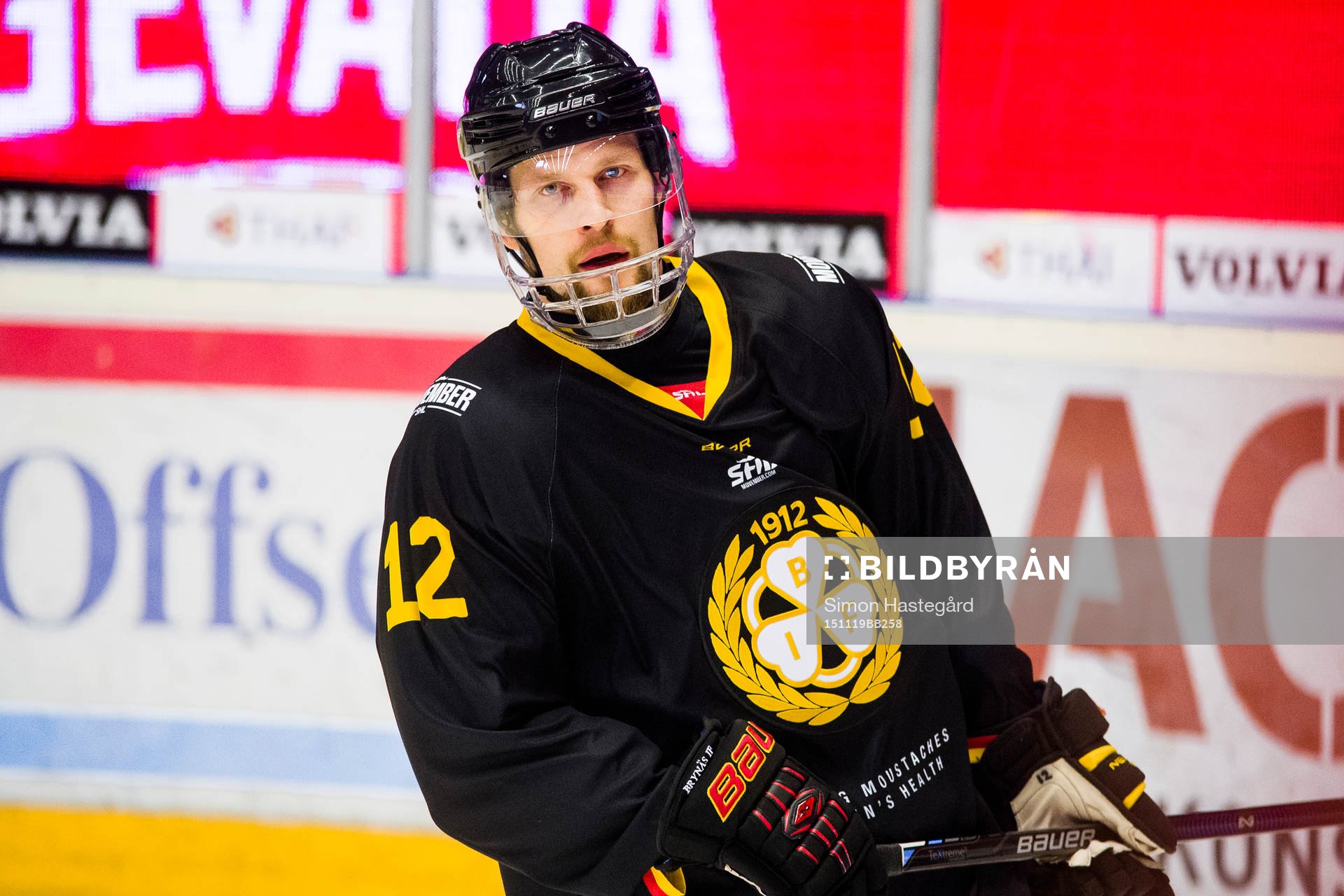 Brynäs Petr Vrana före ishockeymatchen i SHL mellan