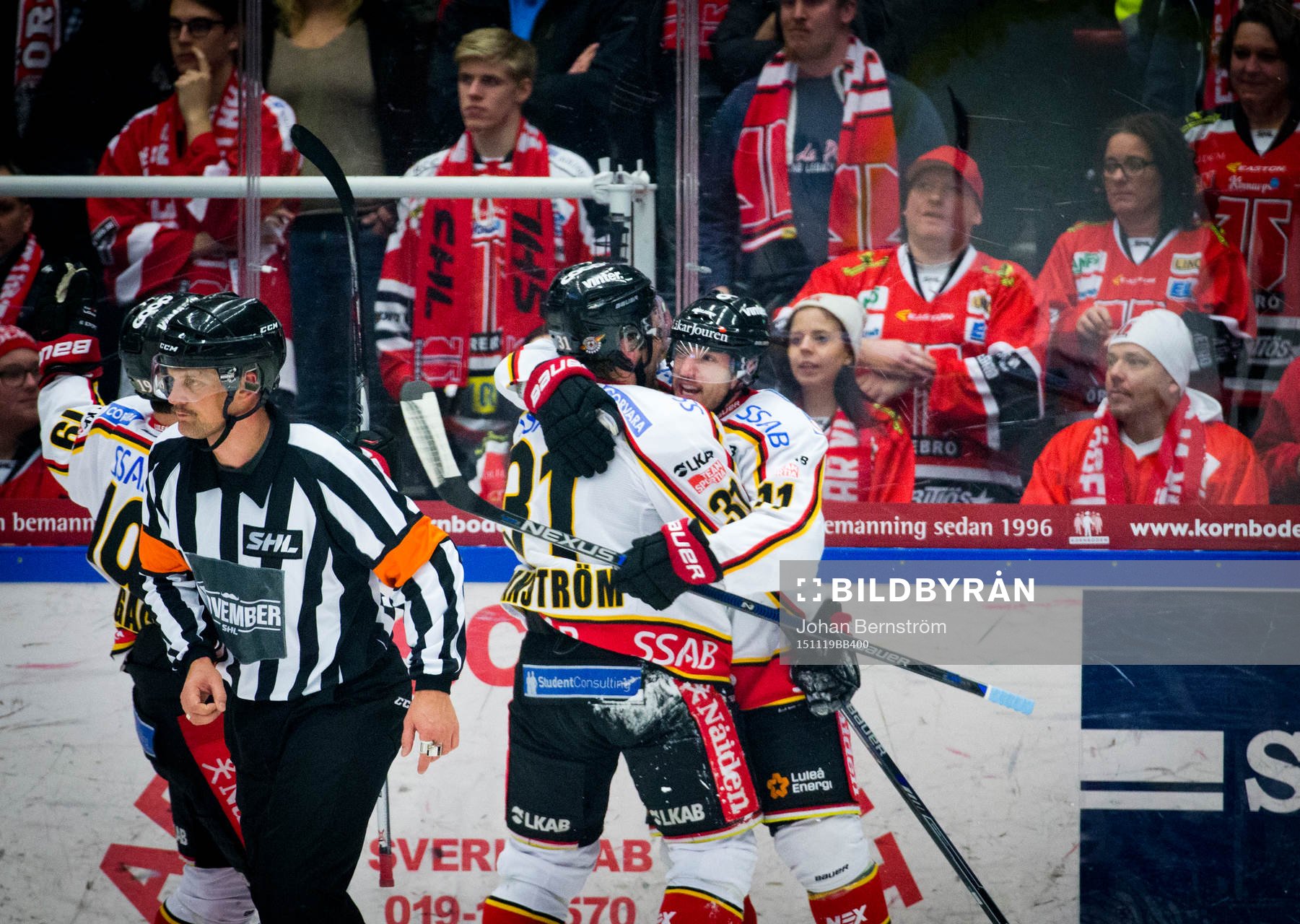 Luleås Jonathan Granström gör 1-1 och jublar med Jacob